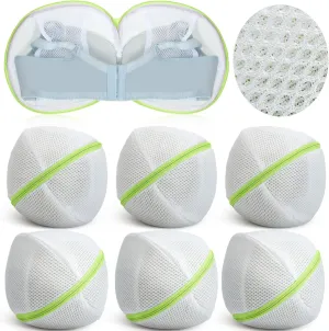 6 Pieces Bra Washing Bag for Laundry Mesh Wash Lingerie Underwear Brassiere Washing Bags with Zipper for Women Laundry Storage(Green)