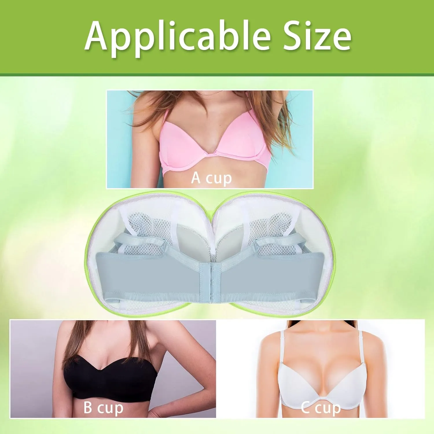 6 Pieces Bra Washing Bag for Laundry Mesh Wash Lingerie Underwear Brassiere Washing Bags with Zipper for Women Laundry Storage(Green)