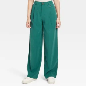 A New Day™ Women’s Green Wide-Leg Pants, New with Tags