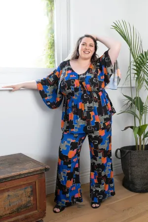 'ADORE' Palazzo Pant - Abstract Print