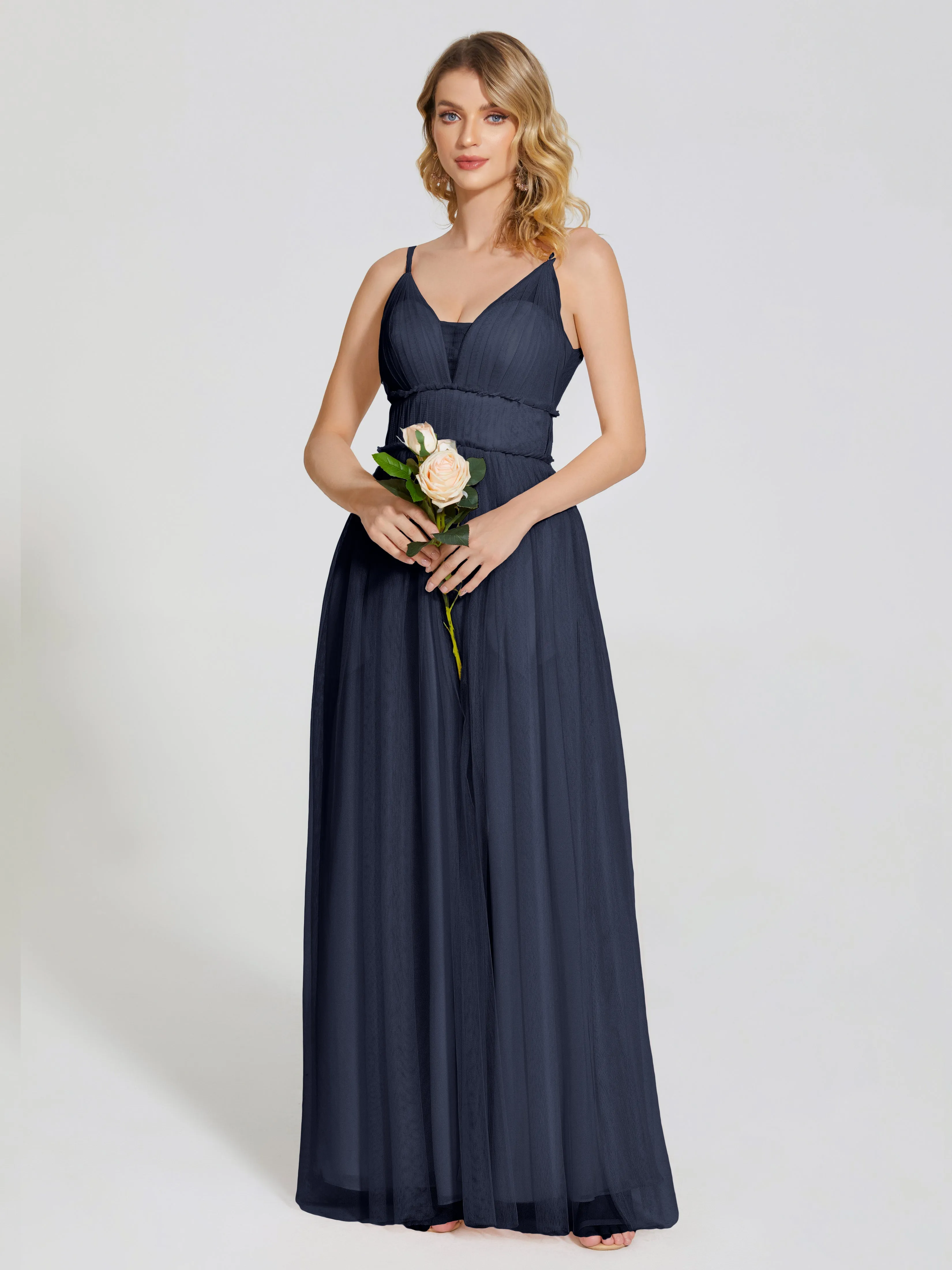 Alayna Elegant Spaghetti Straps Tulle Bridesmaid Dresses