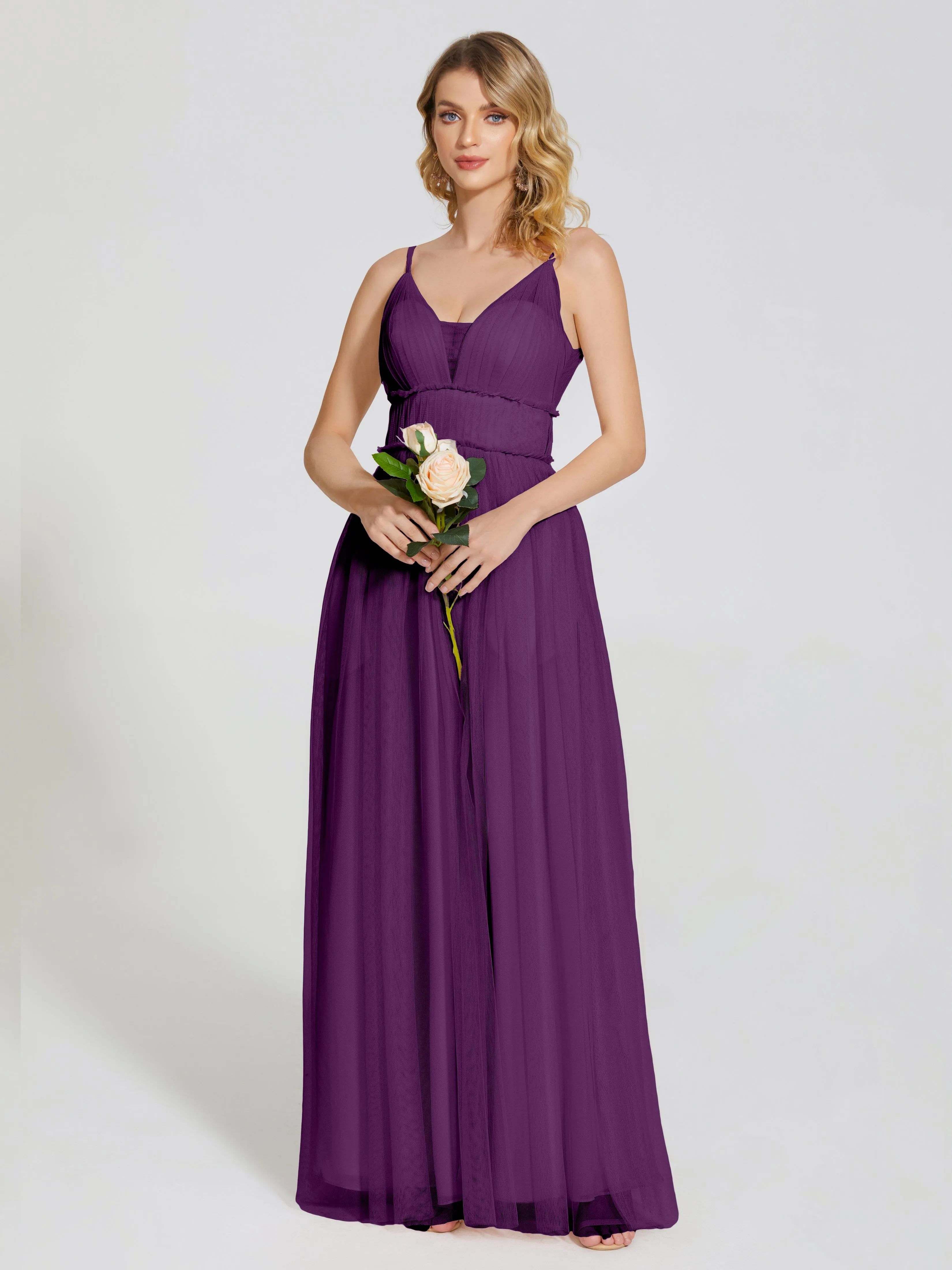 Alayna Elegant Spaghetti Straps Tulle Bridesmaid Dresses