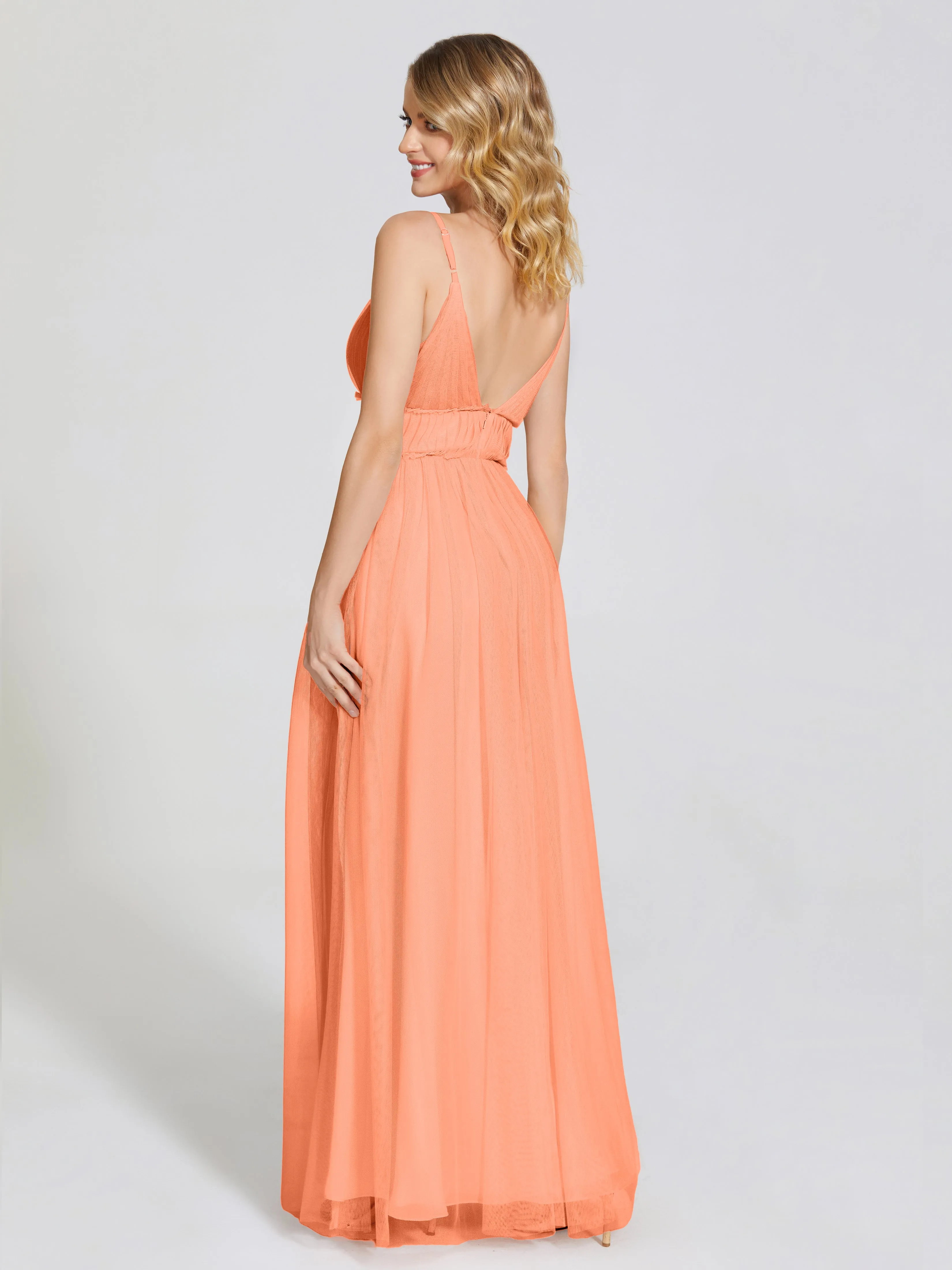 Alayna Elegant Spaghetti Straps Tulle Bridesmaid Dresses