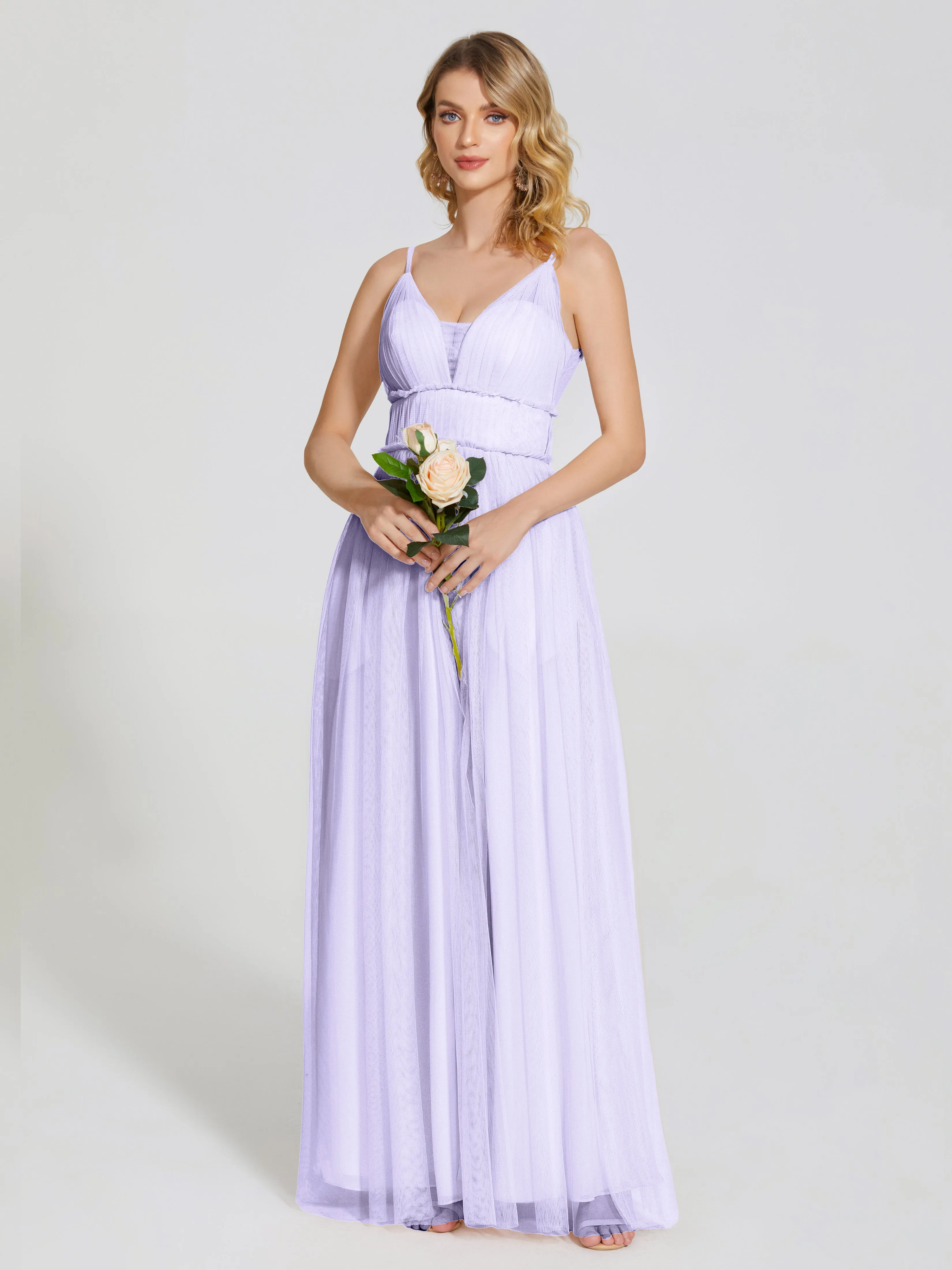 Alayna Elegant Spaghetti Straps Tulle Bridesmaid Dresses
