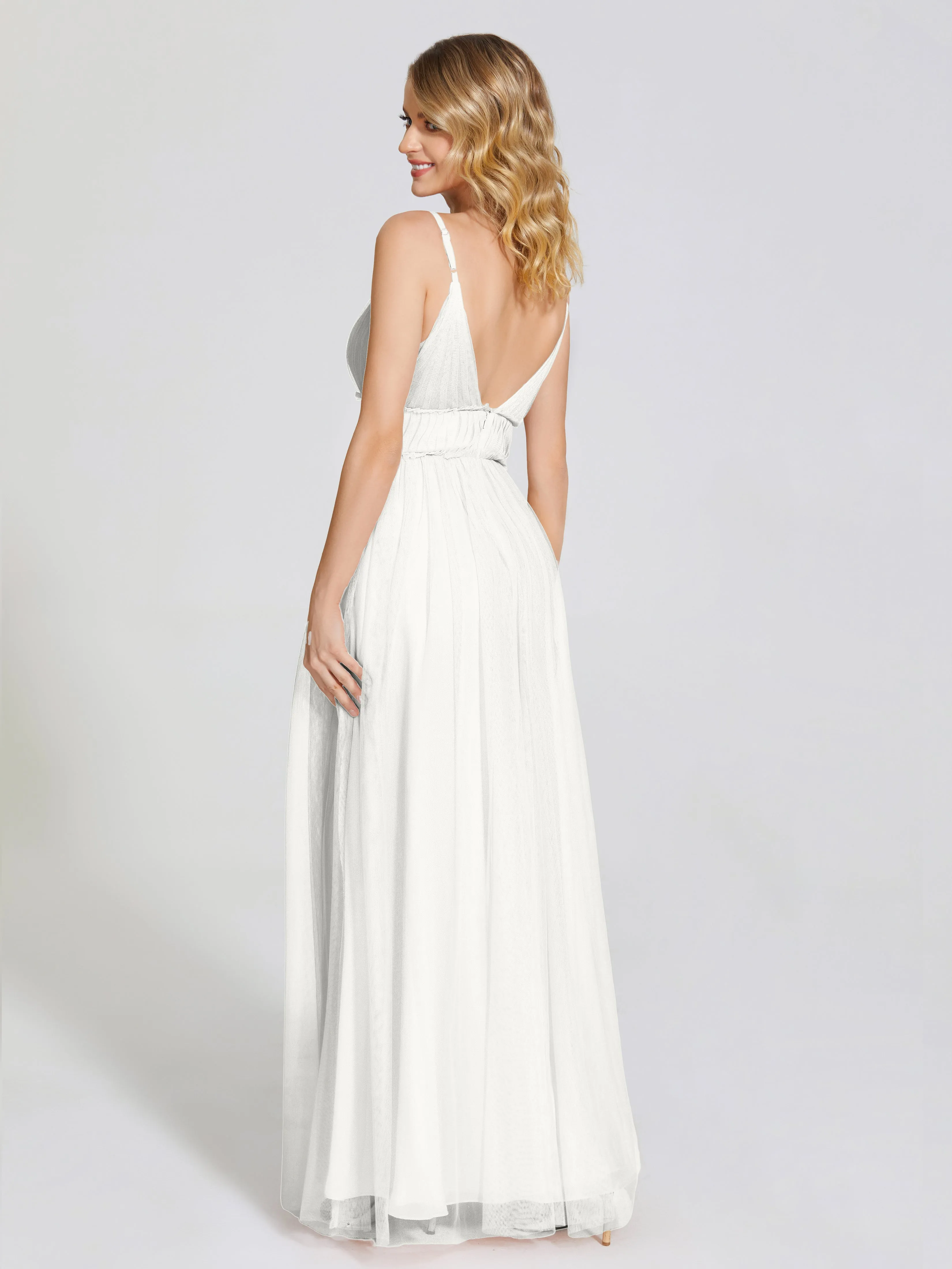 Alayna Elegant Spaghetti Straps Tulle Bridesmaid Dresses