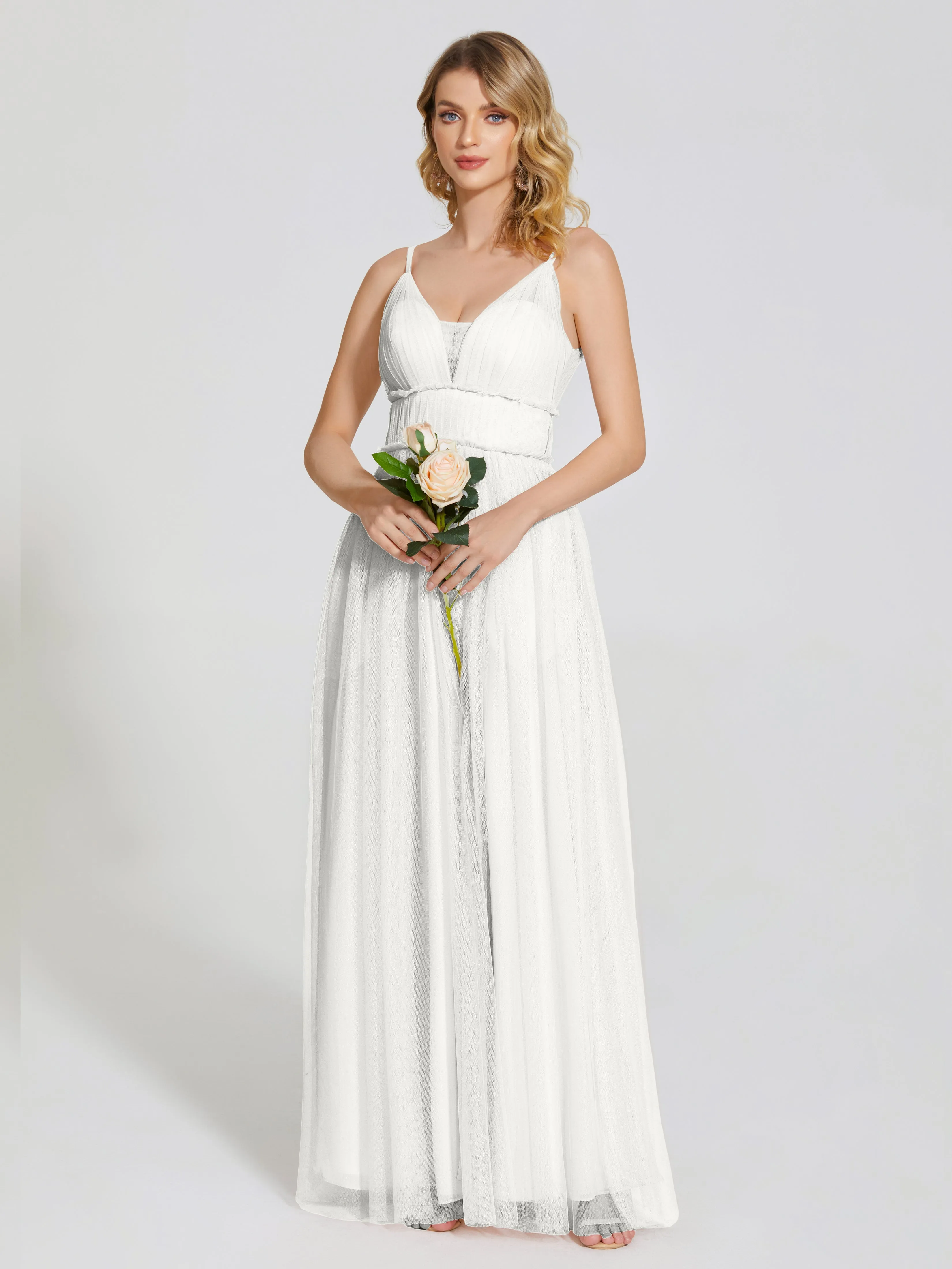 Alayna Elegant Spaghetti Straps Tulle Bridesmaid Dresses