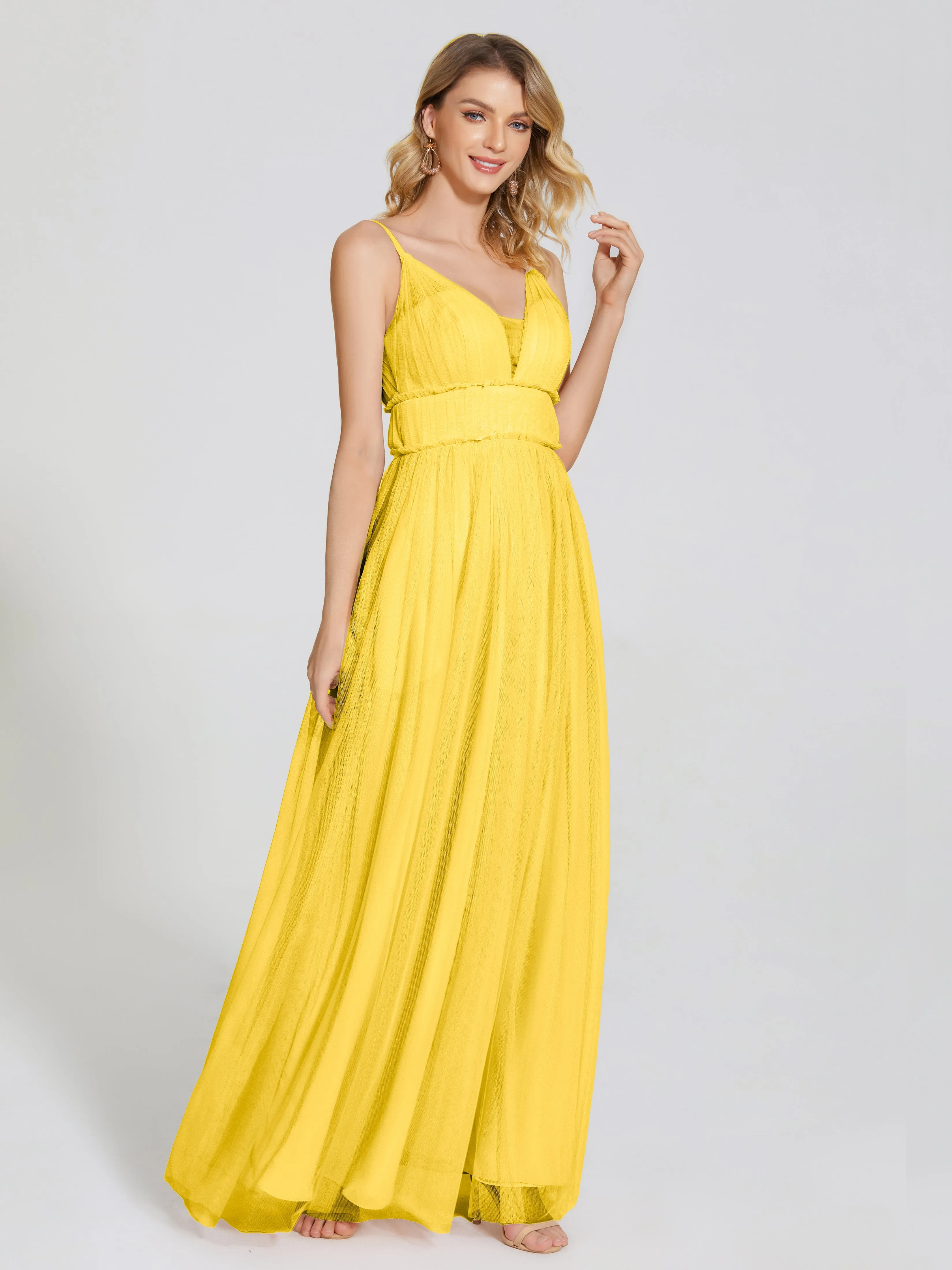 Alayna Elegant Spaghetti Straps Tulle Bridesmaid Dresses