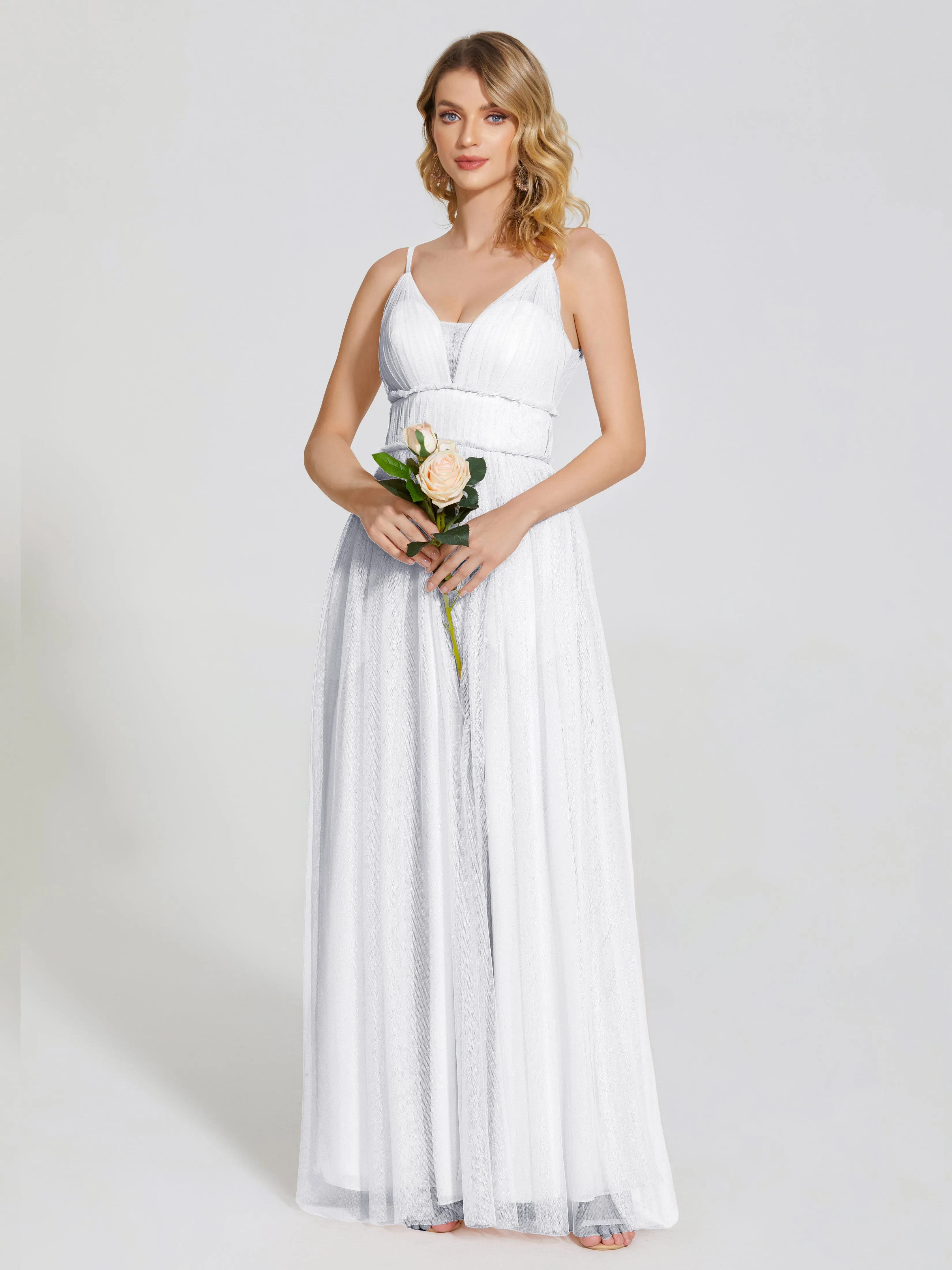 Alayna Elegant Spaghetti Straps Tulle Bridesmaid Dresses