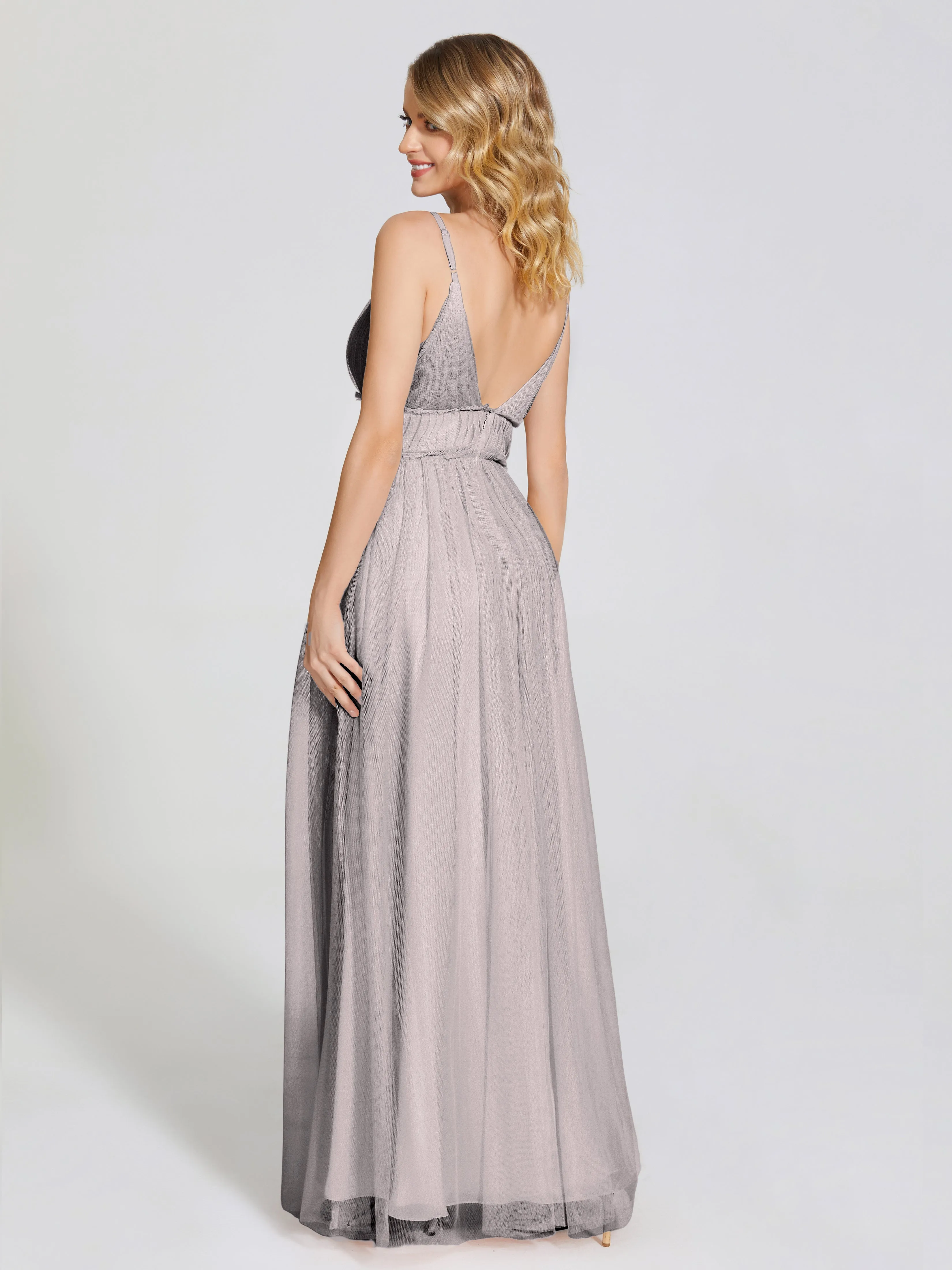 Alayna Elegant Spaghetti Straps Tulle Bridesmaid Dresses