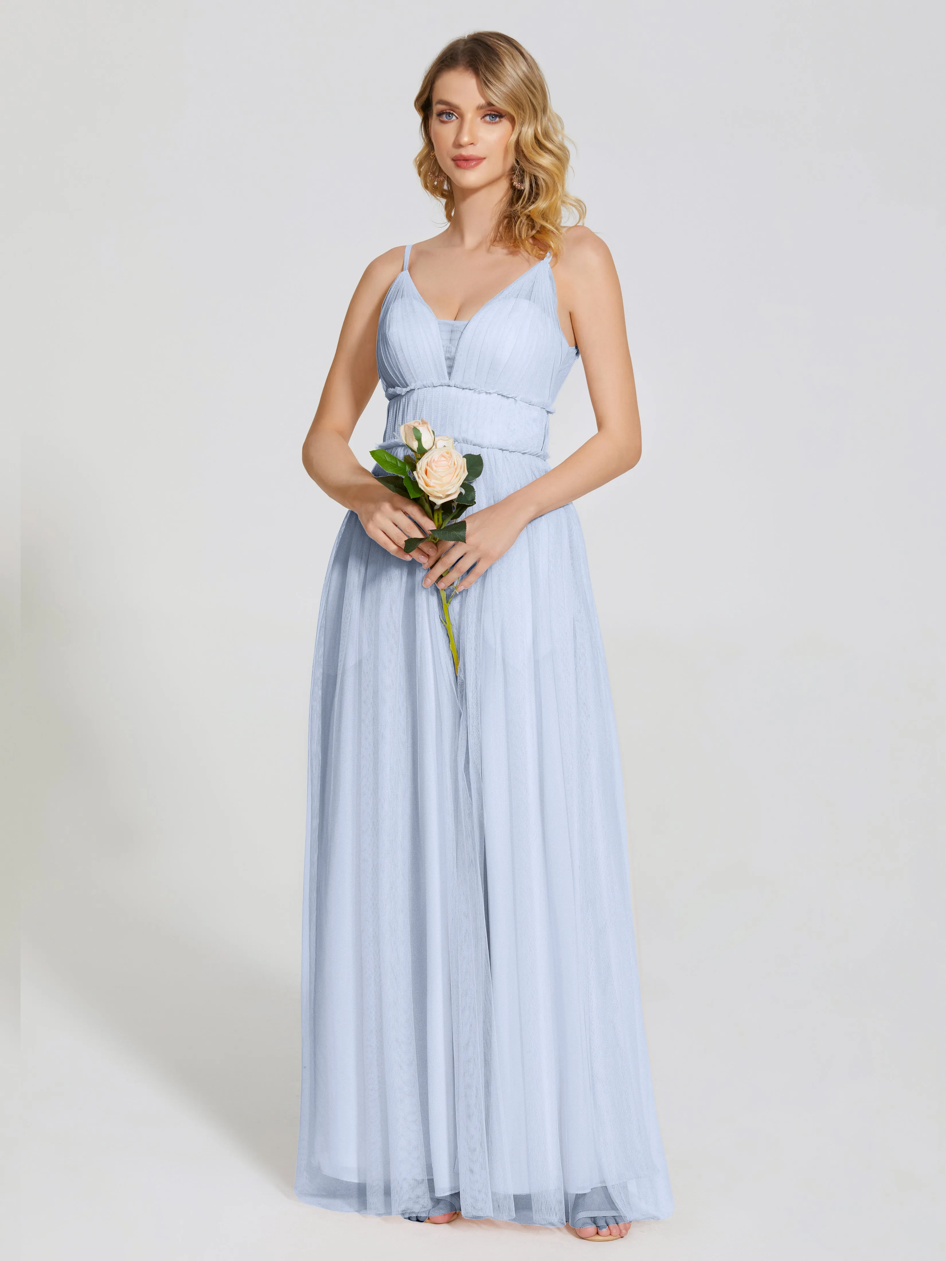 Alayna Elegant Spaghetti Straps Tulle Bridesmaid Dresses