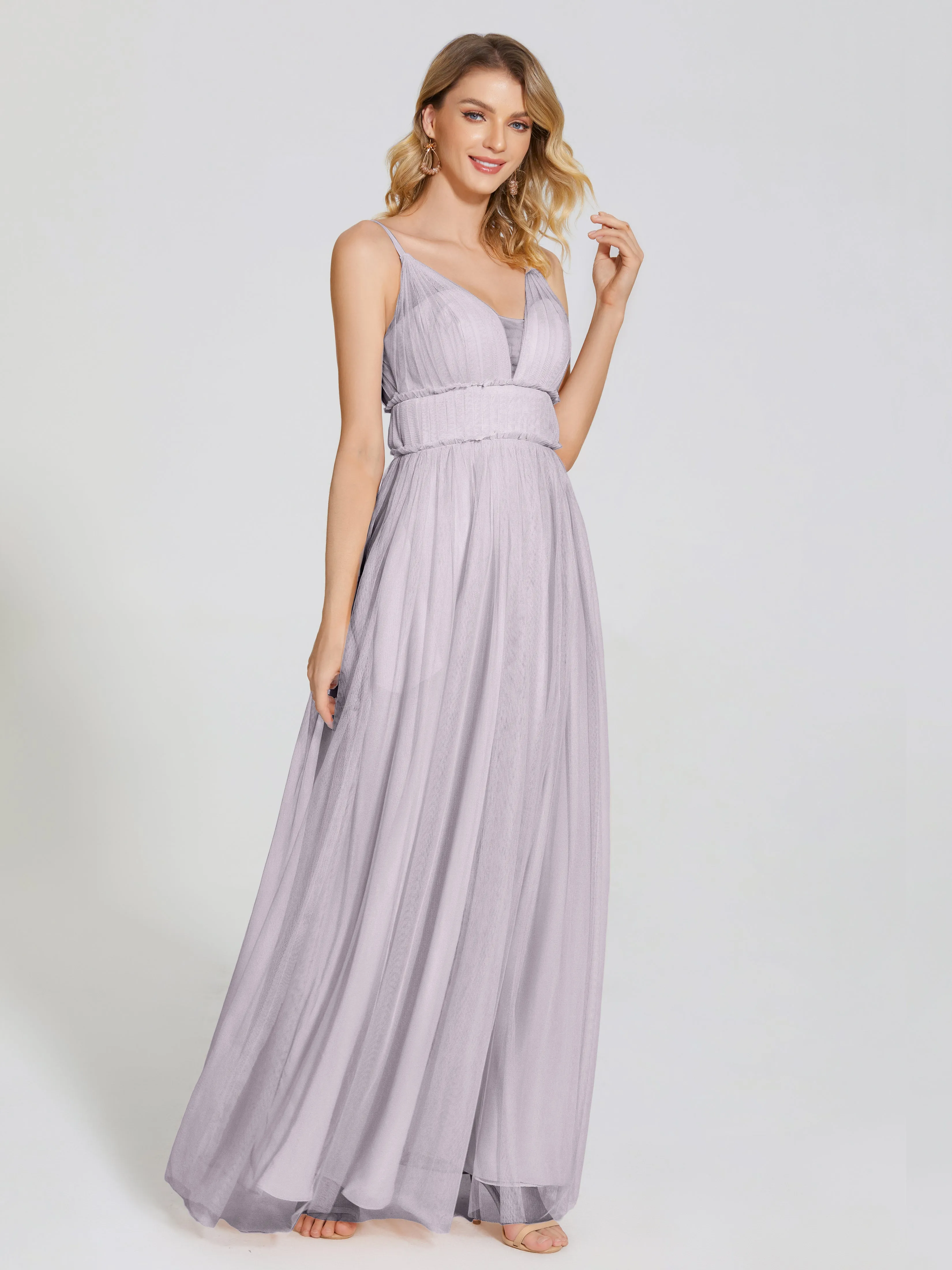 Alayna Elegant Spaghetti Straps Tulle Bridesmaid Dresses