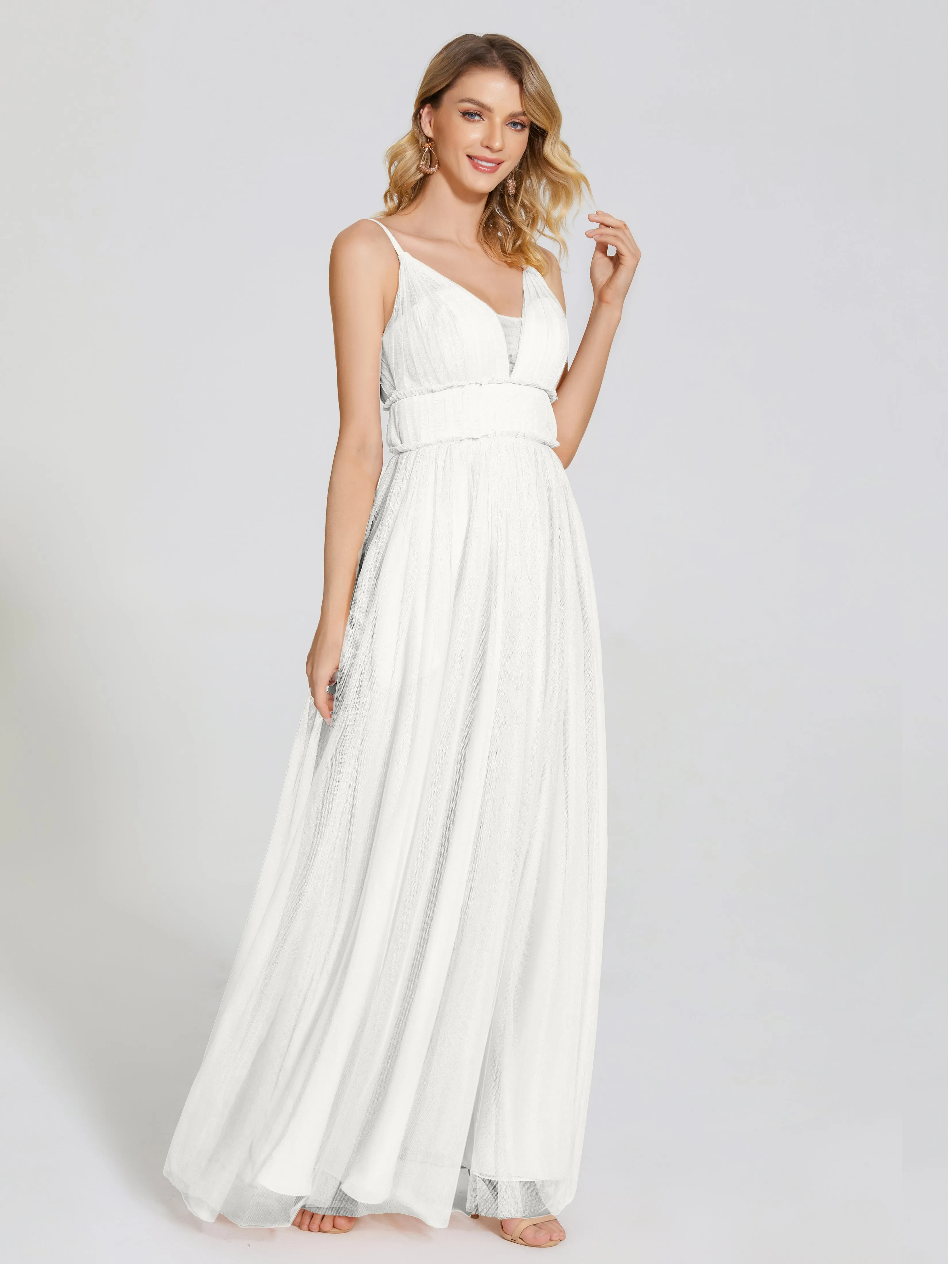 Alayna Elegant Spaghetti Straps Tulle Bridesmaid Dresses