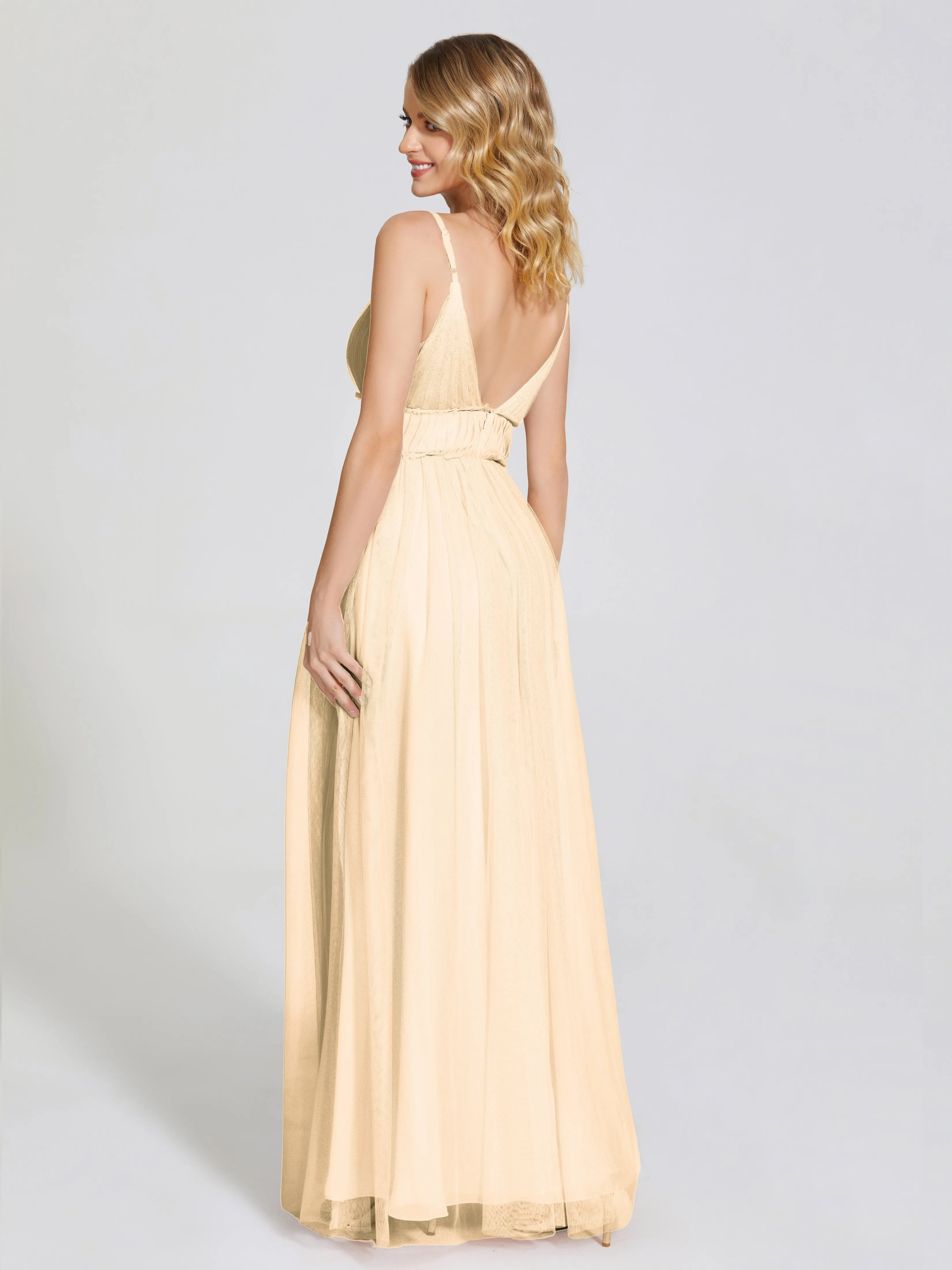 Alayna Elegant Spaghetti Straps Tulle Bridesmaid Dresses