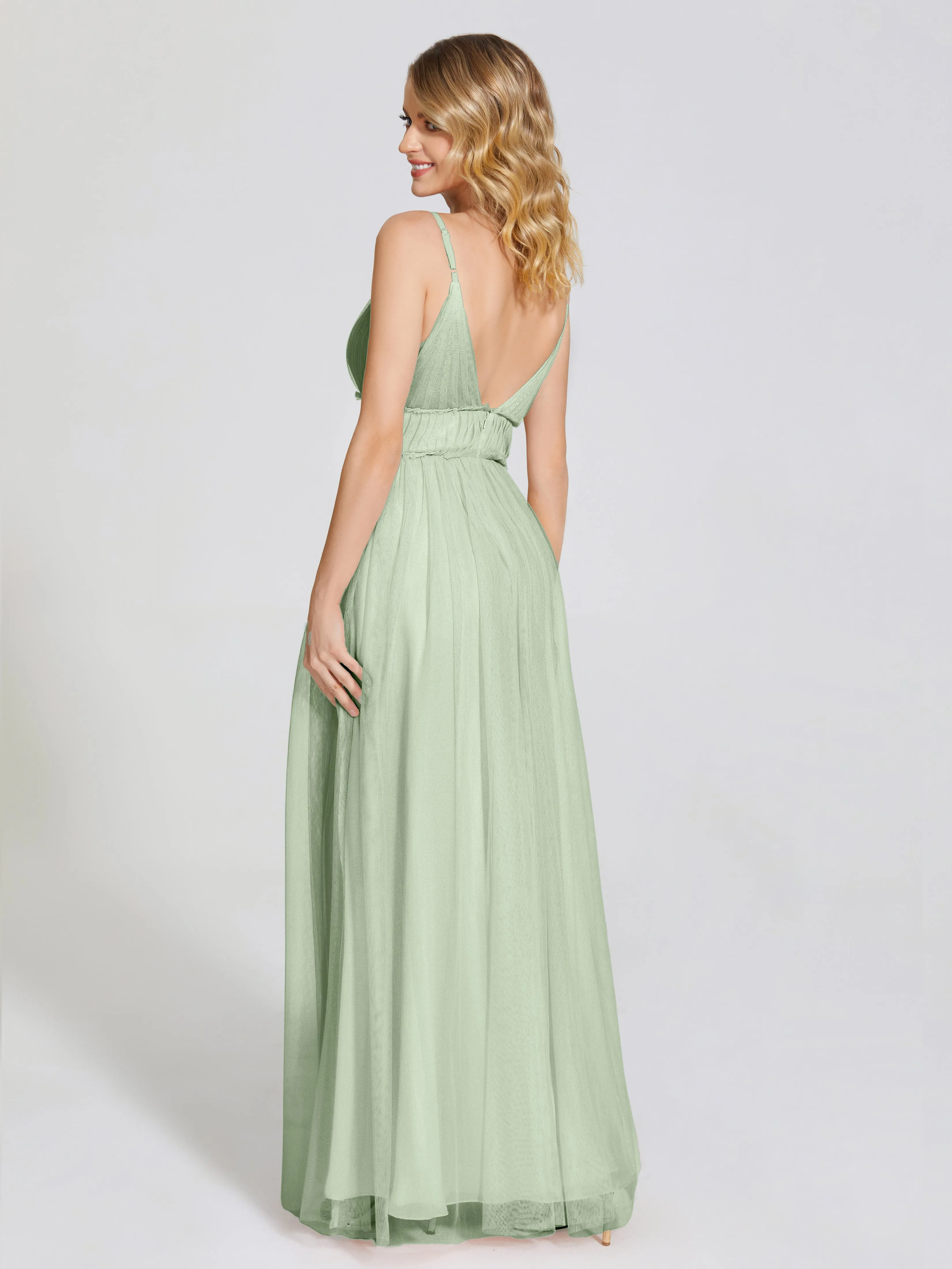 Alayna Elegant Spaghetti Straps Tulle Bridesmaid Dresses