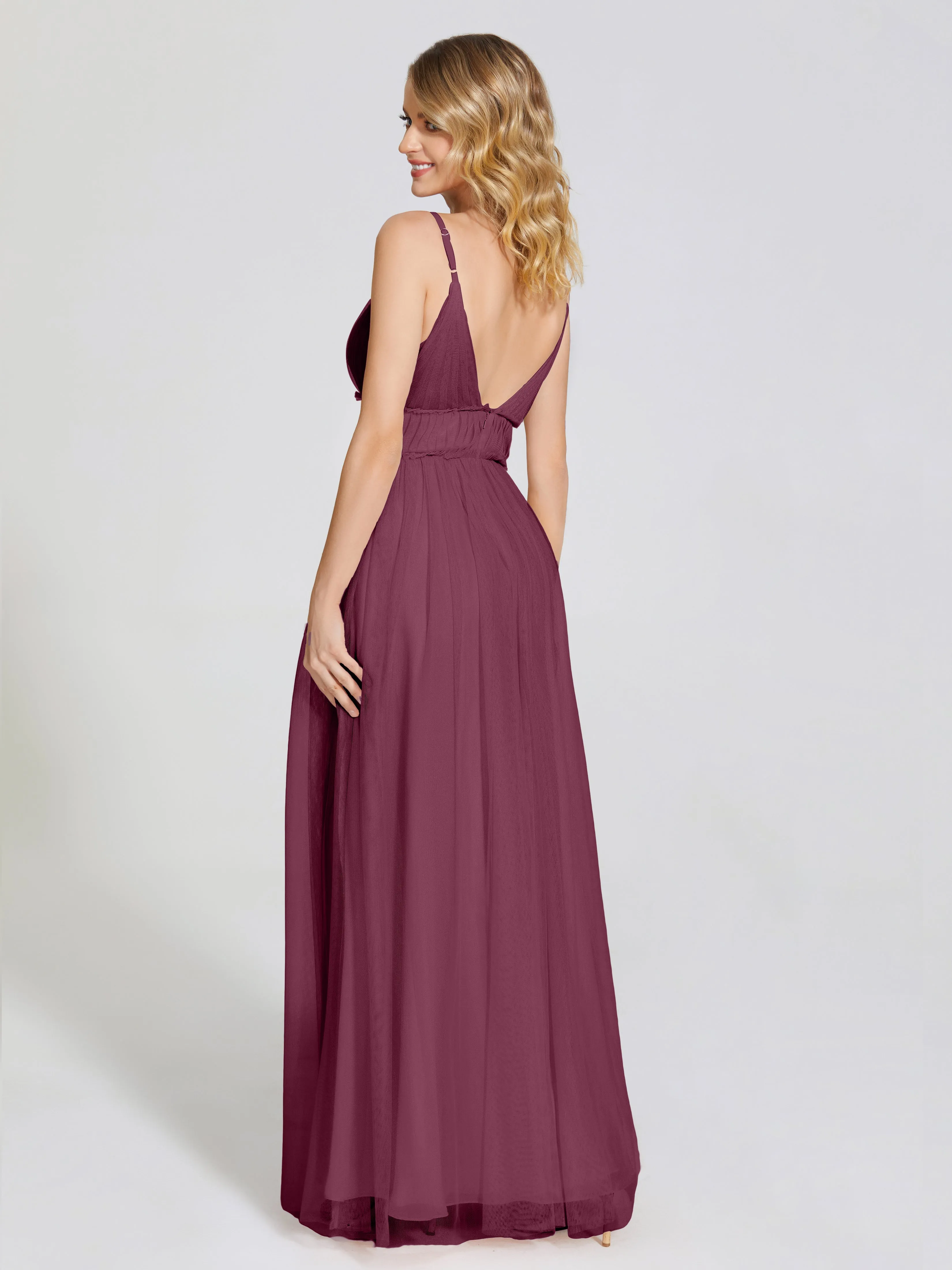 Alayna Elegant Spaghetti Straps Tulle Bridesmaid Dresses