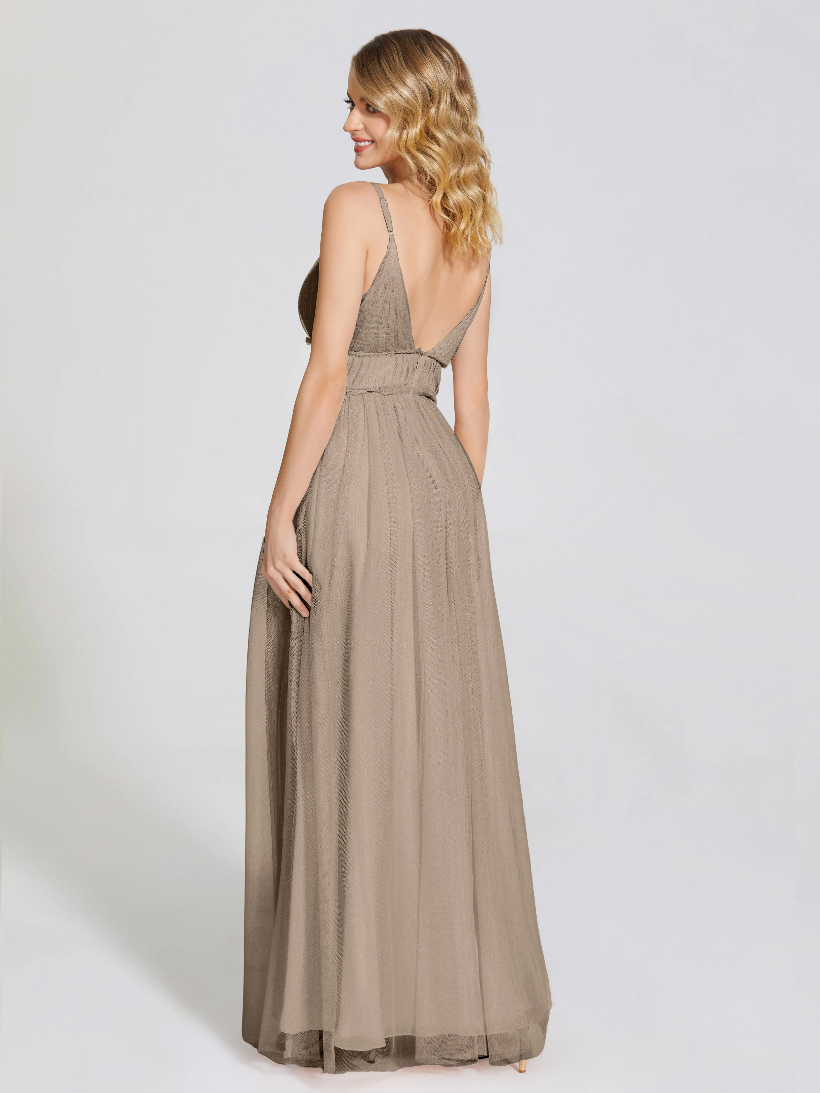 Alayna Elegant Spaghetti Straps Tulle Bridesmaid Dresses