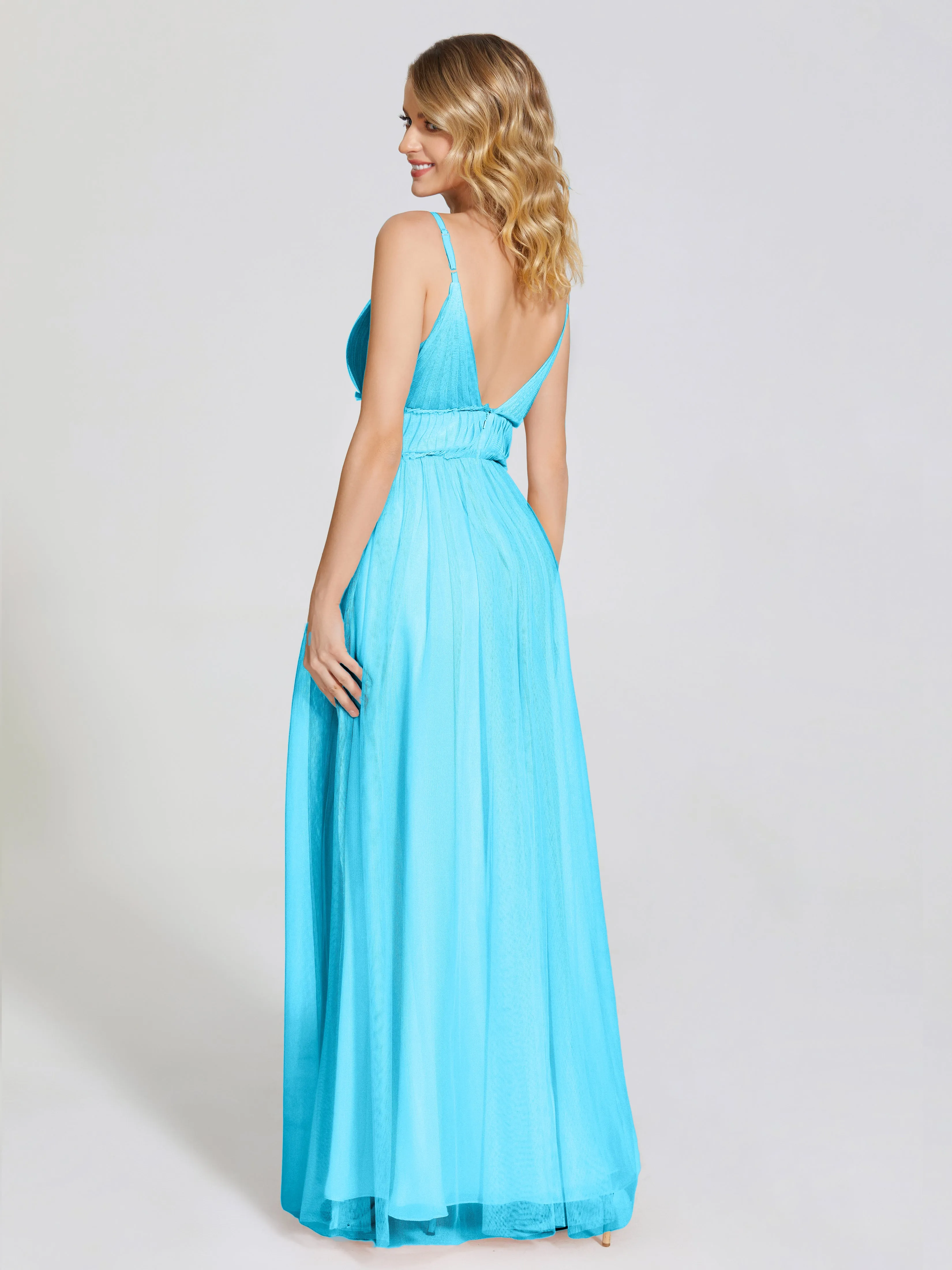Alayna Elegant Spaghetti Straps Tulle Bridesmaid Dresses