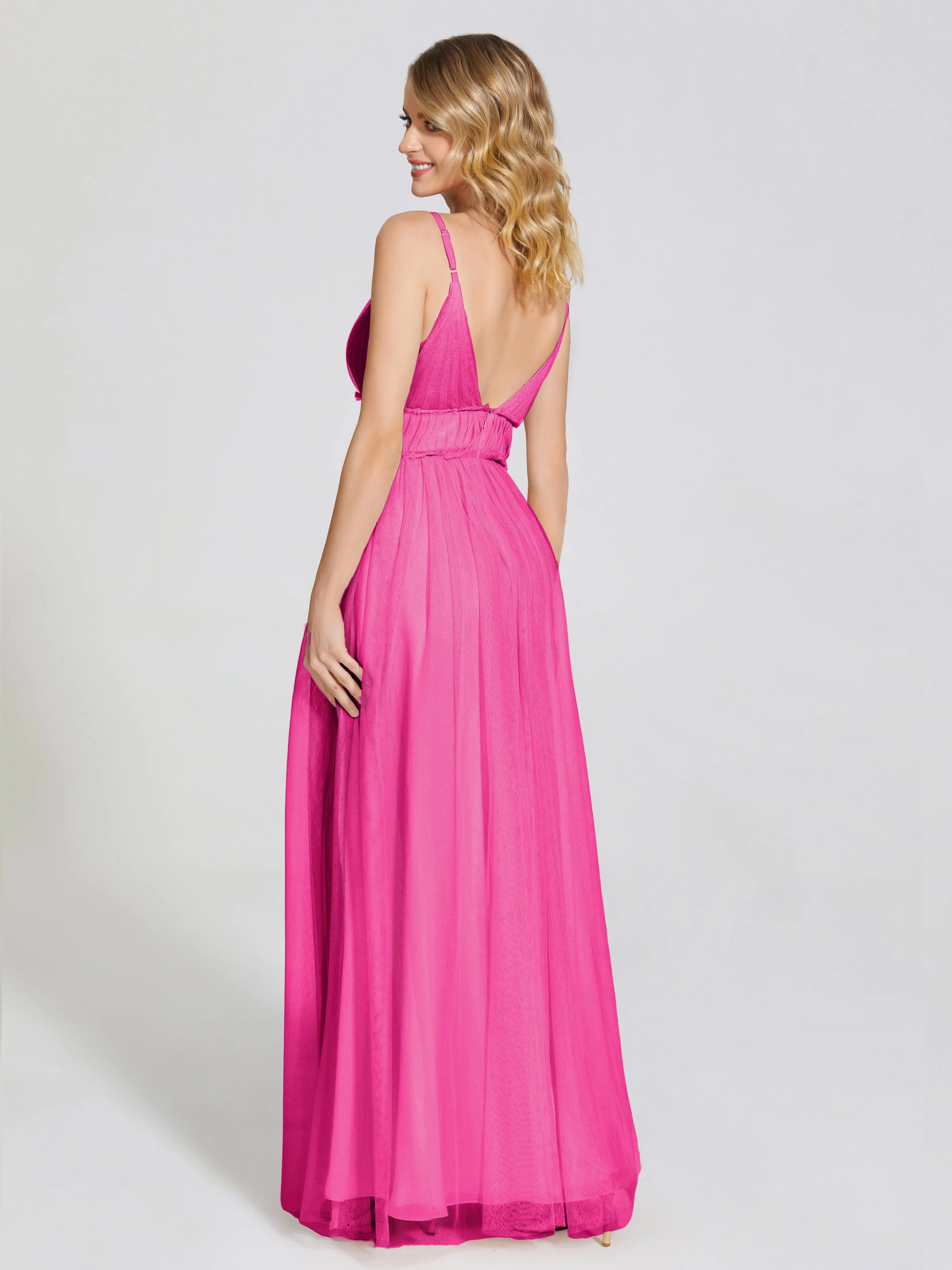 Alayna Elegant Spaghetti Straps Tulle Bridesmaid Dresses
