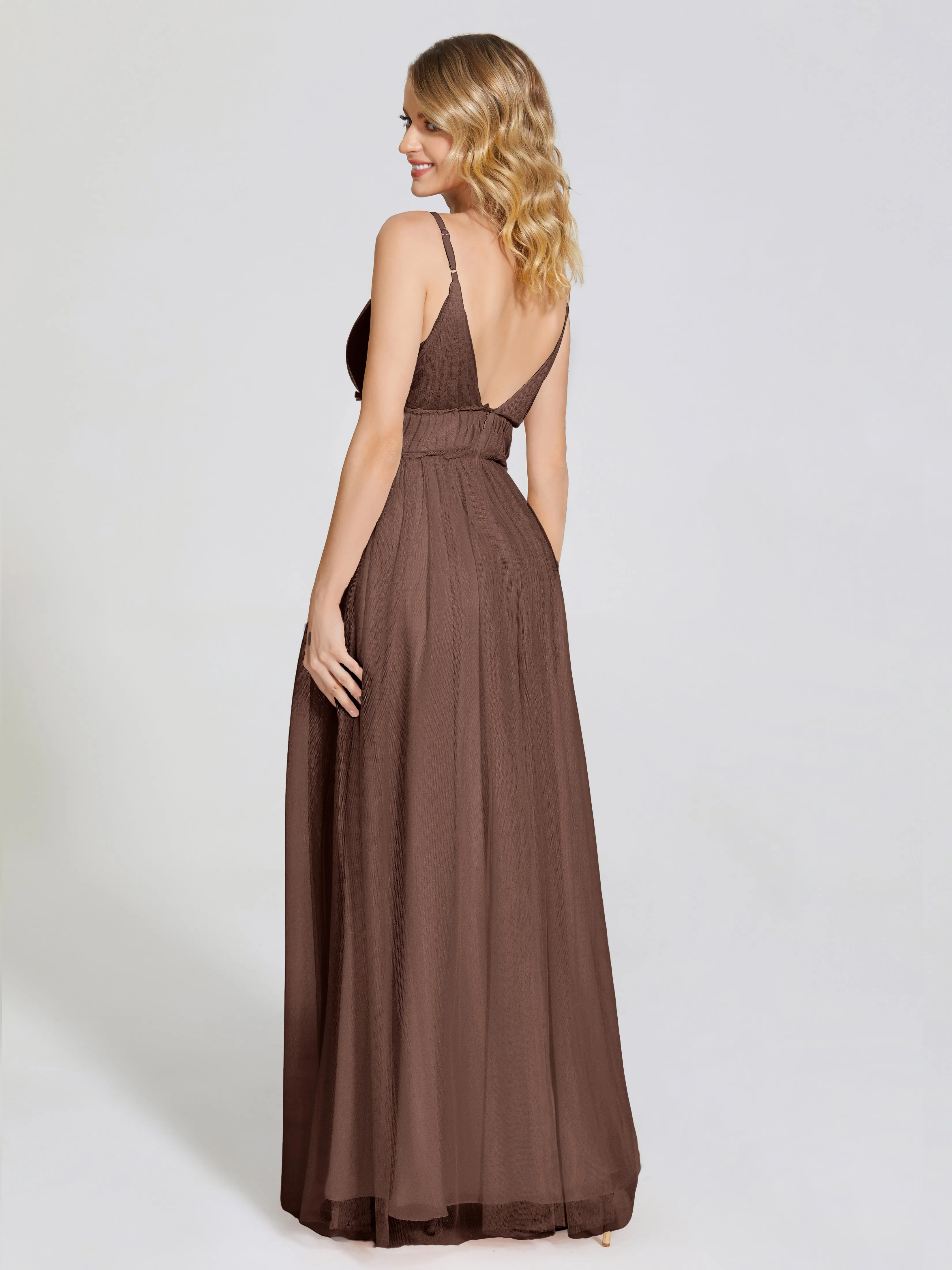 Alayna Elegant Spaghetti Straps Tulle Bridesmaid Dresses