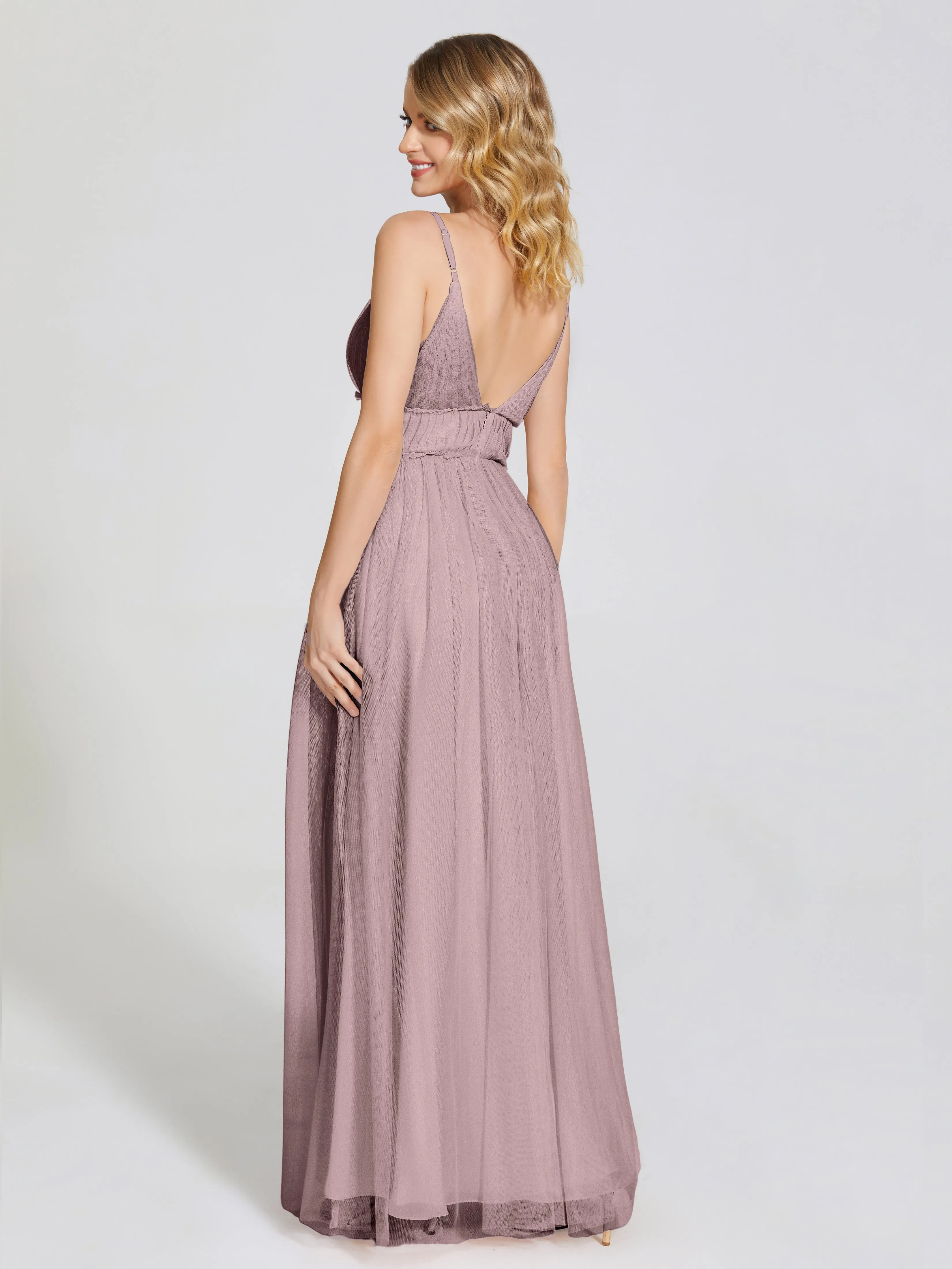 Alayna Elegant Spaghetti Straps Tulle Bridesmaid Dresses