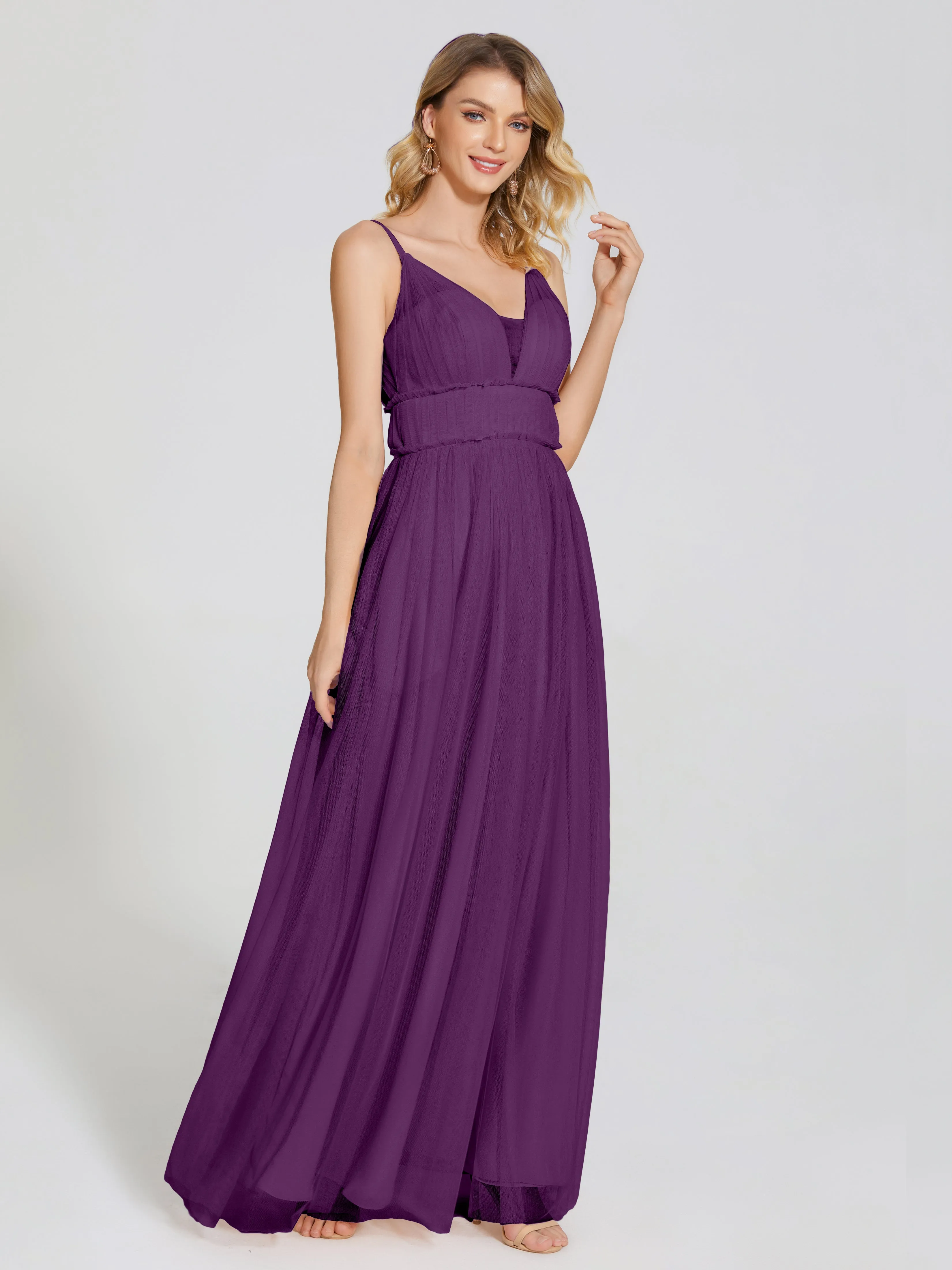 Alayna Elegant Spaghetti Straps Tulle Bridesmaid Dresses
