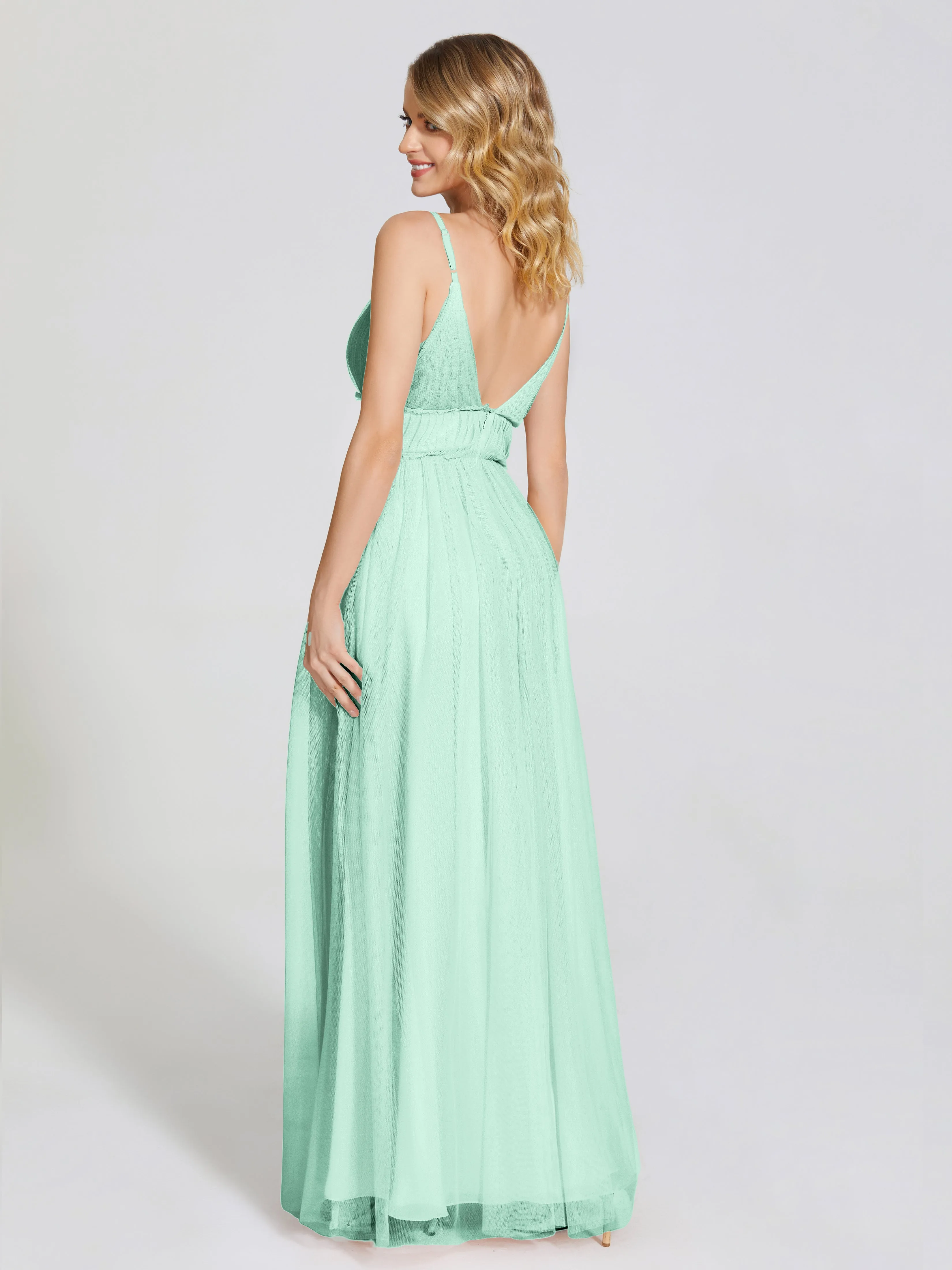 Alayna Elegant Spaghetti Straps Tulle Bridesmaid Dresses
