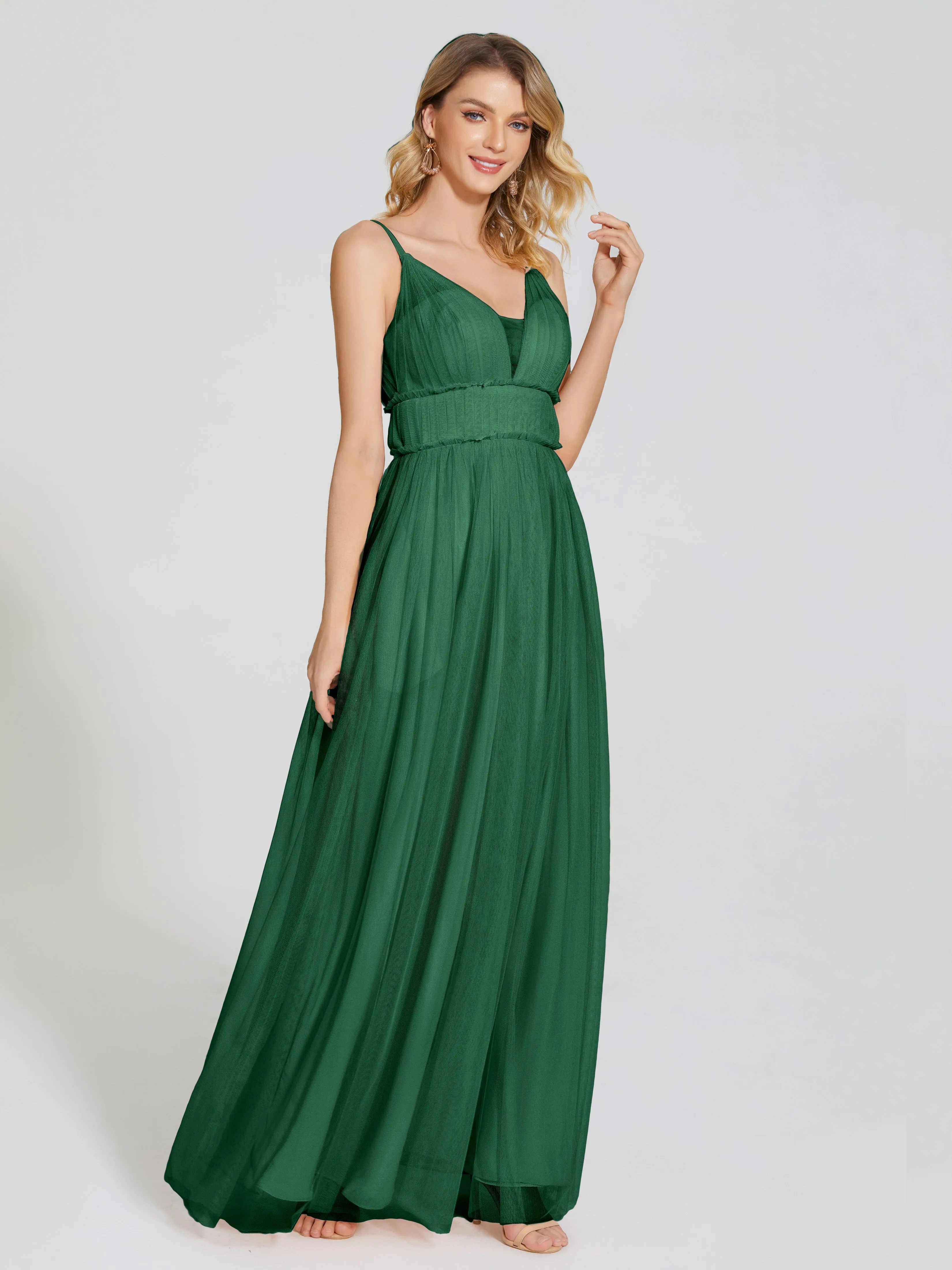 Alayna Elegant Spaghetti Straps Tulle Bridesmaid Dresses