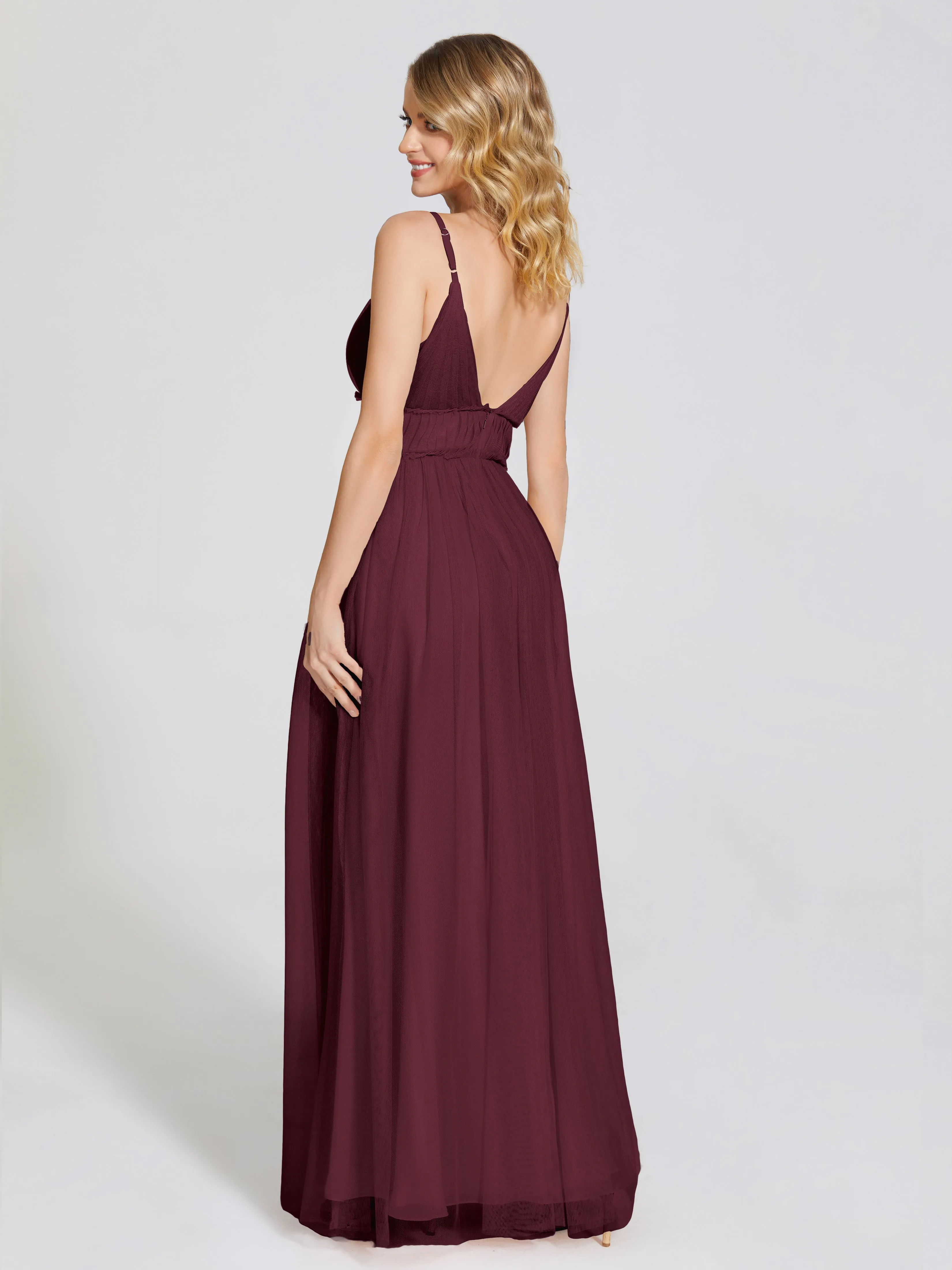 Alayna Elegant Spaghetti Straps Tulle Bridesmaid Dresses