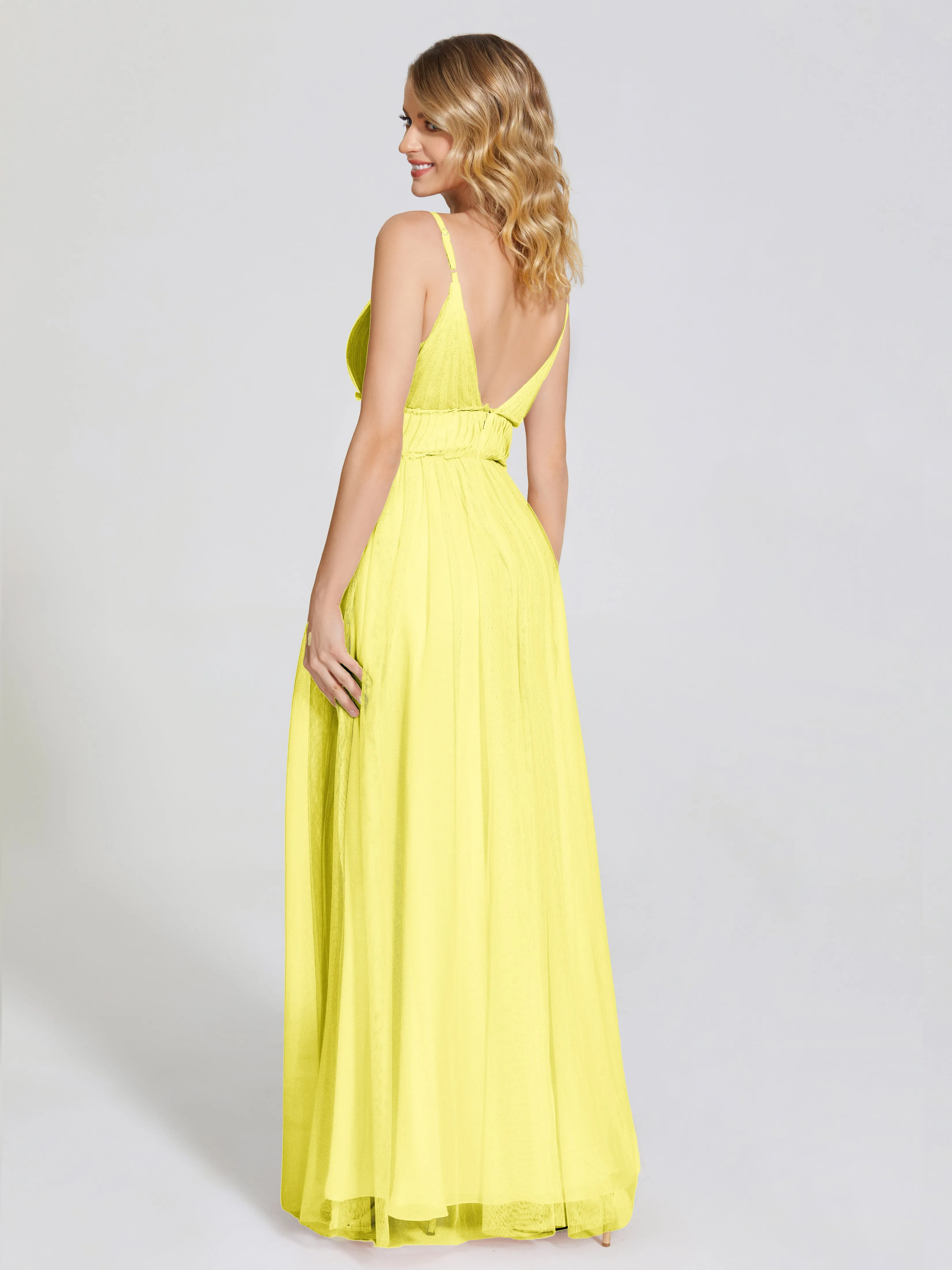 Alayna Elegant Spaghetti Straps Tulle Bridesmaid Dresses