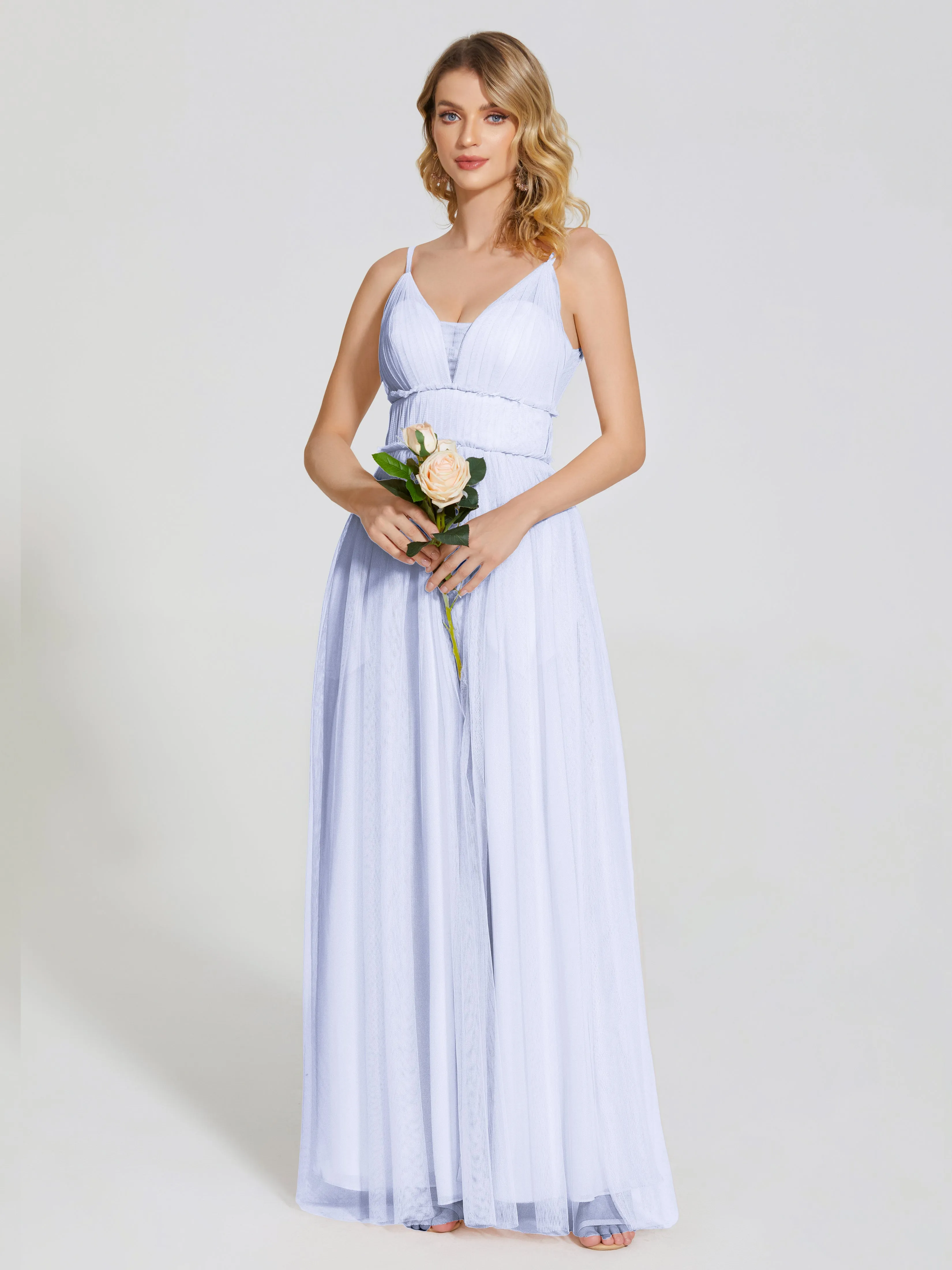 Alayna Elegant Spaghetti Straps Tulle Bridesmaid Dresses