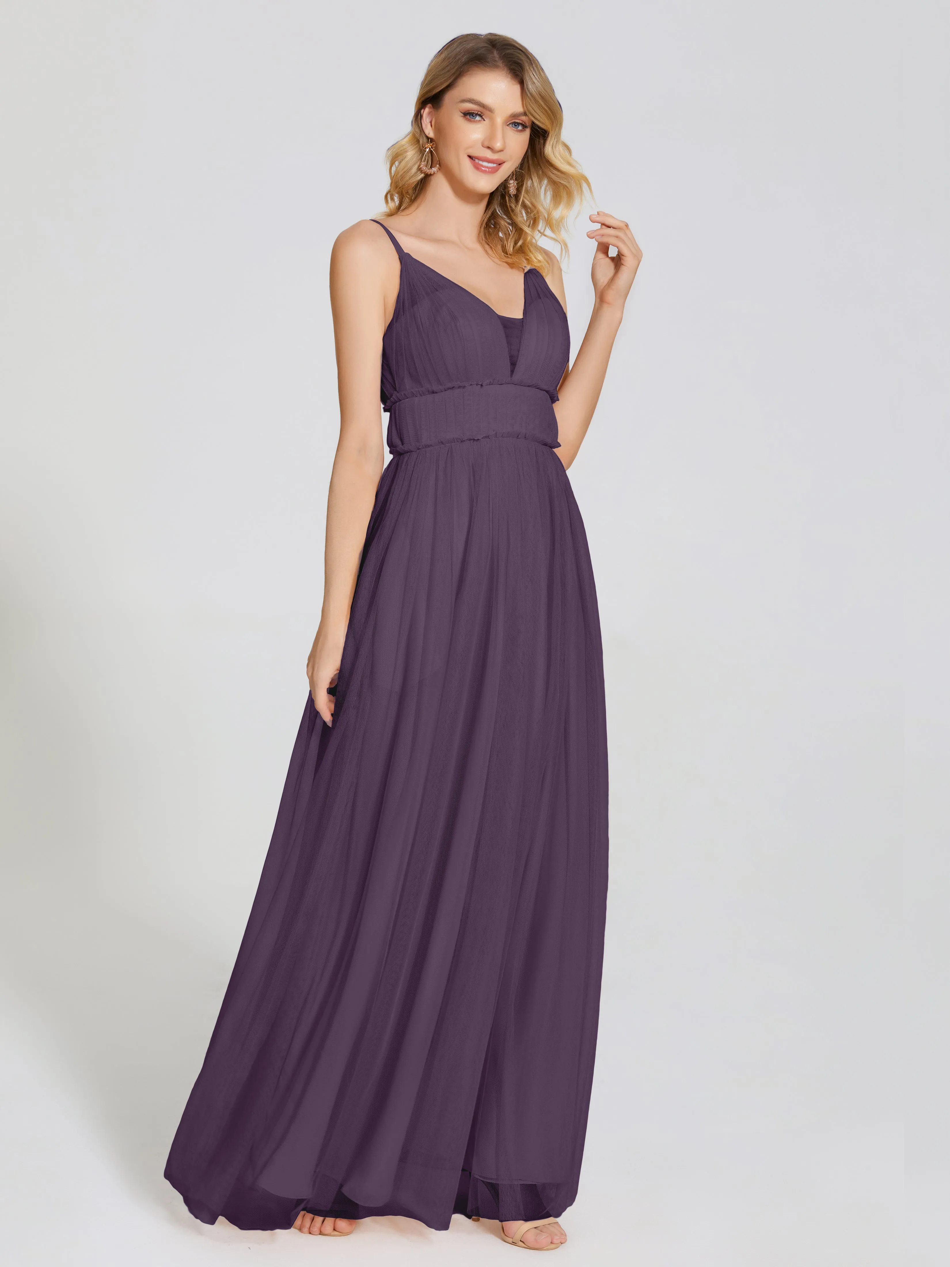 Alayna Elegant Spaghetti Straps Tulle Bridesmaid Dresses