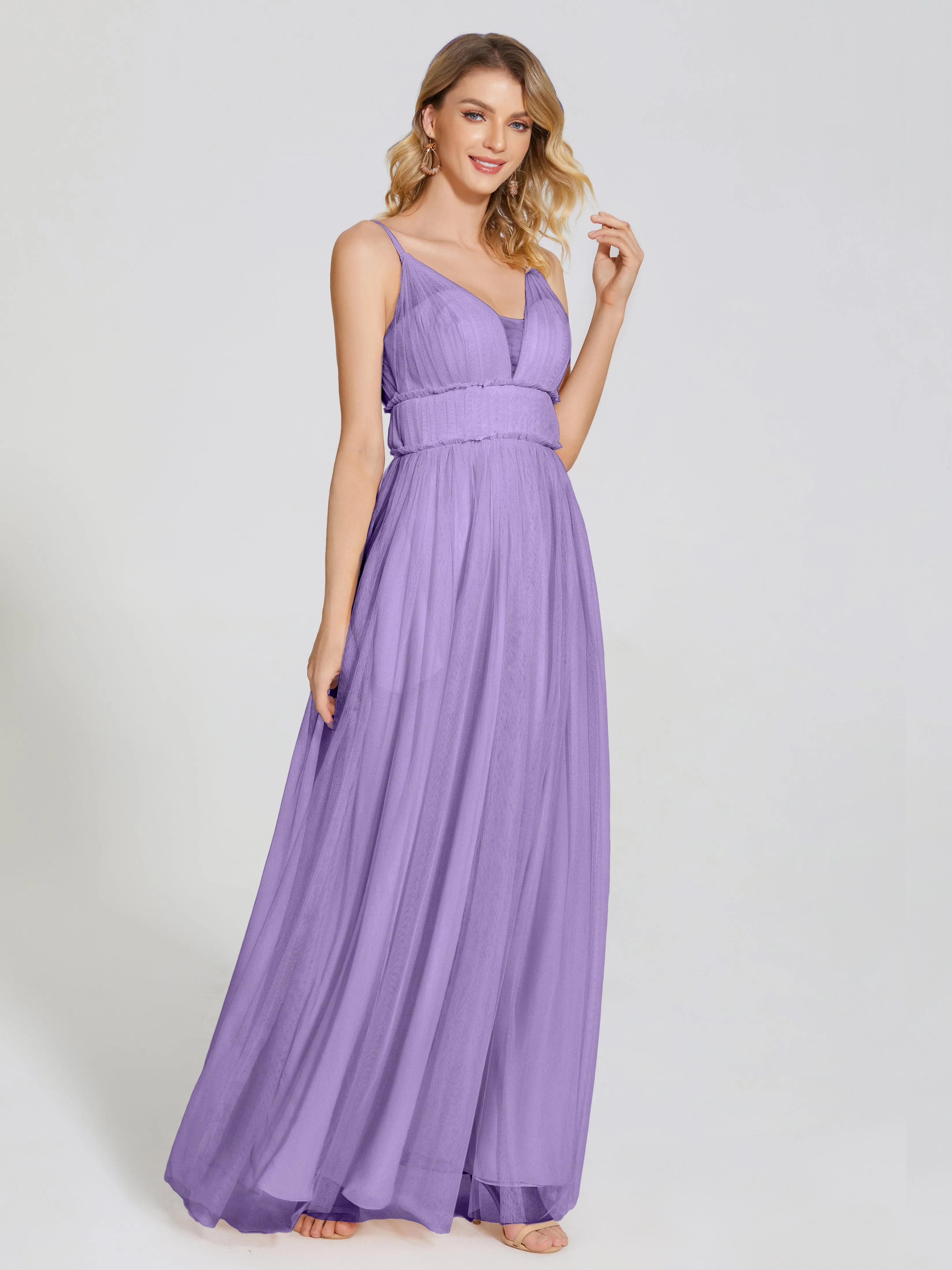 Alayna Elegant Spaghetti Straps Tulle Bridesmaid Dresses