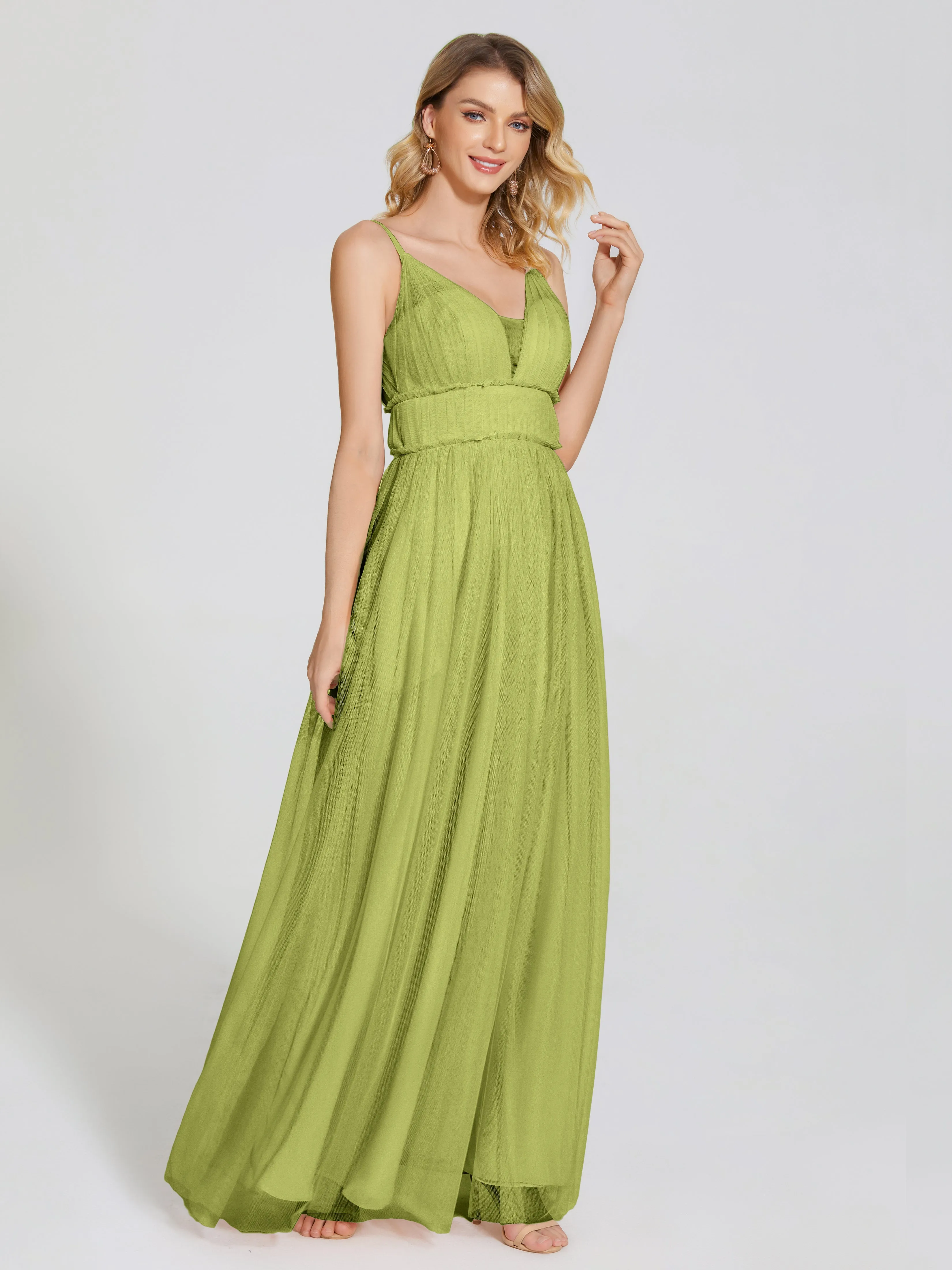 Alayna Elegant Spaghetti Straps Tulle Bridesmaid Dresses