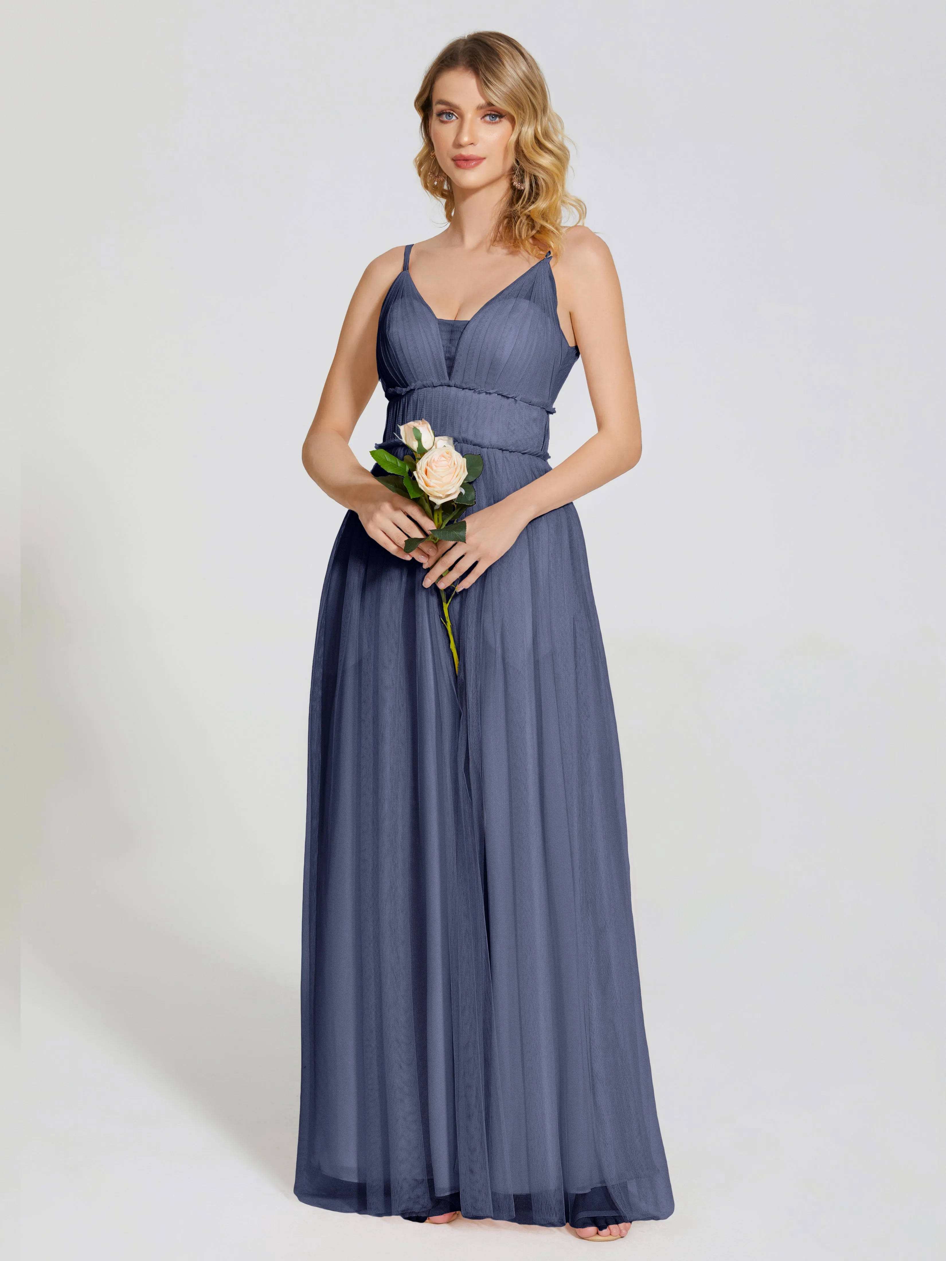Alayna Elegant Spaghetti Straps Tulle Bridesmaid Dresses