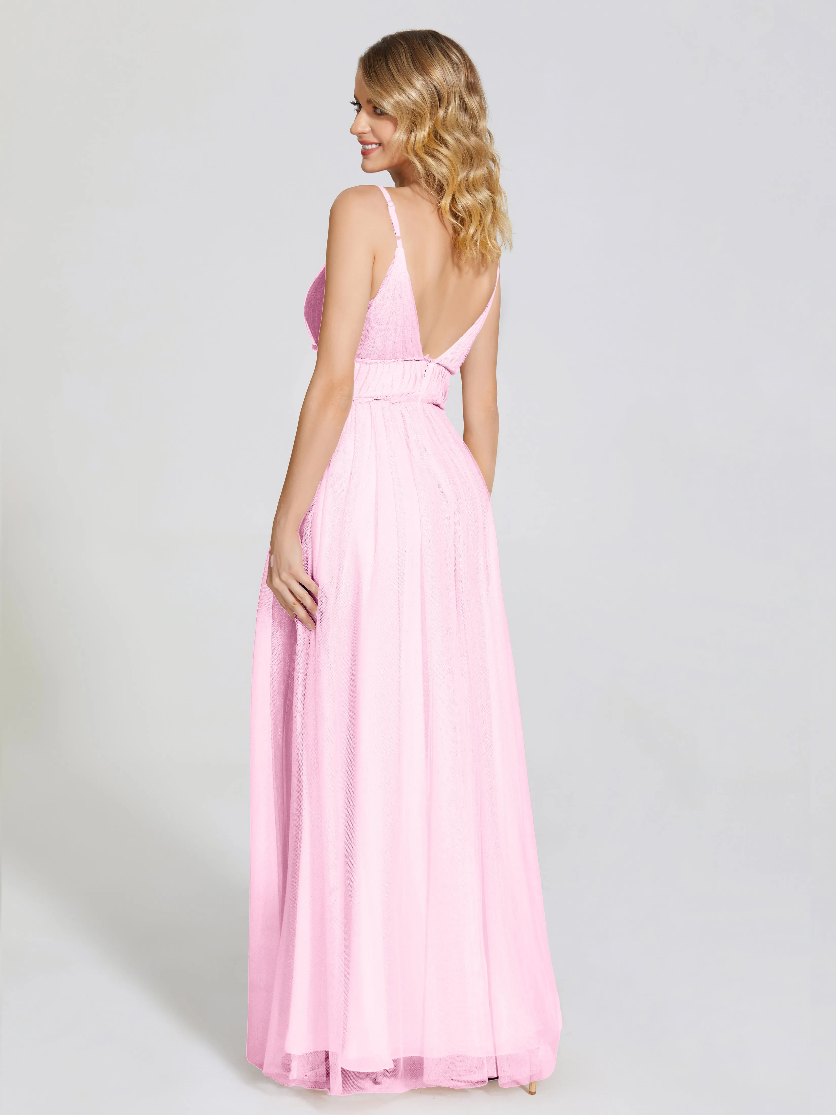 Alayna Elegant Spaghetti Straps Tulle Bridesmaid Dresses
