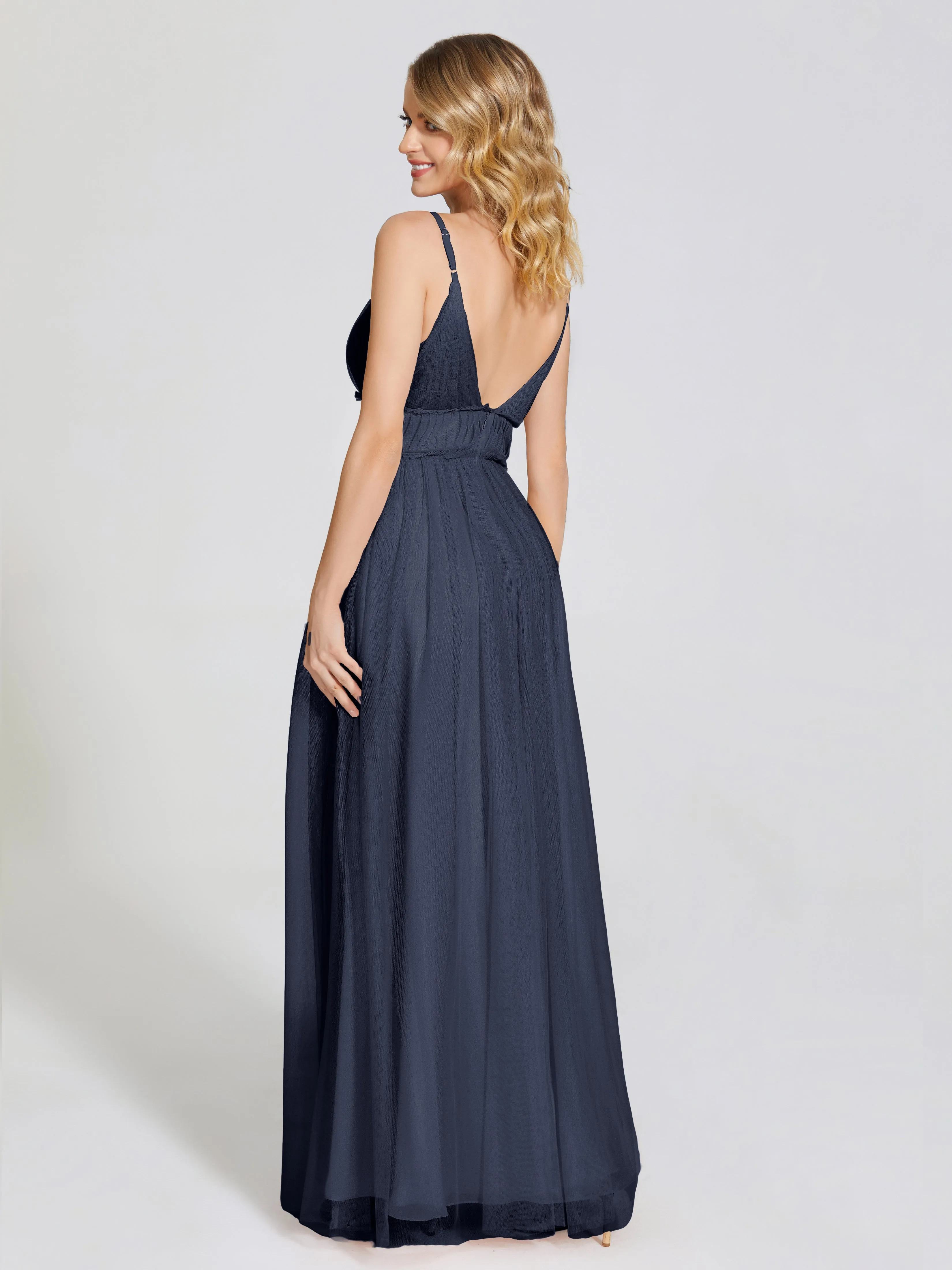 Alayna Elegant Spaghetti Straps Tulle Bridesmaid Dresses