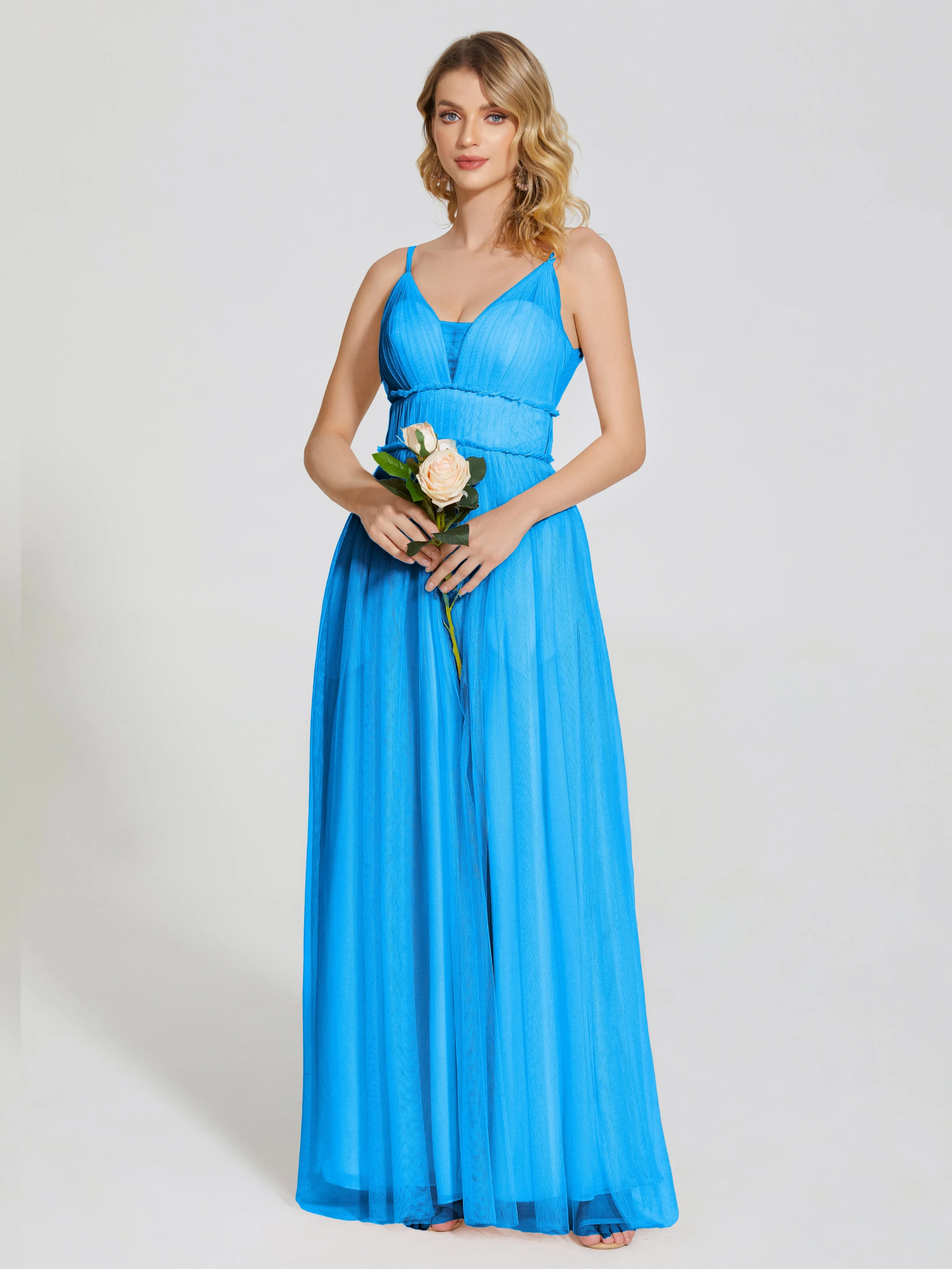 Alayna Elegant Spaghetti Straps Tulle Bridesmaid Dresses