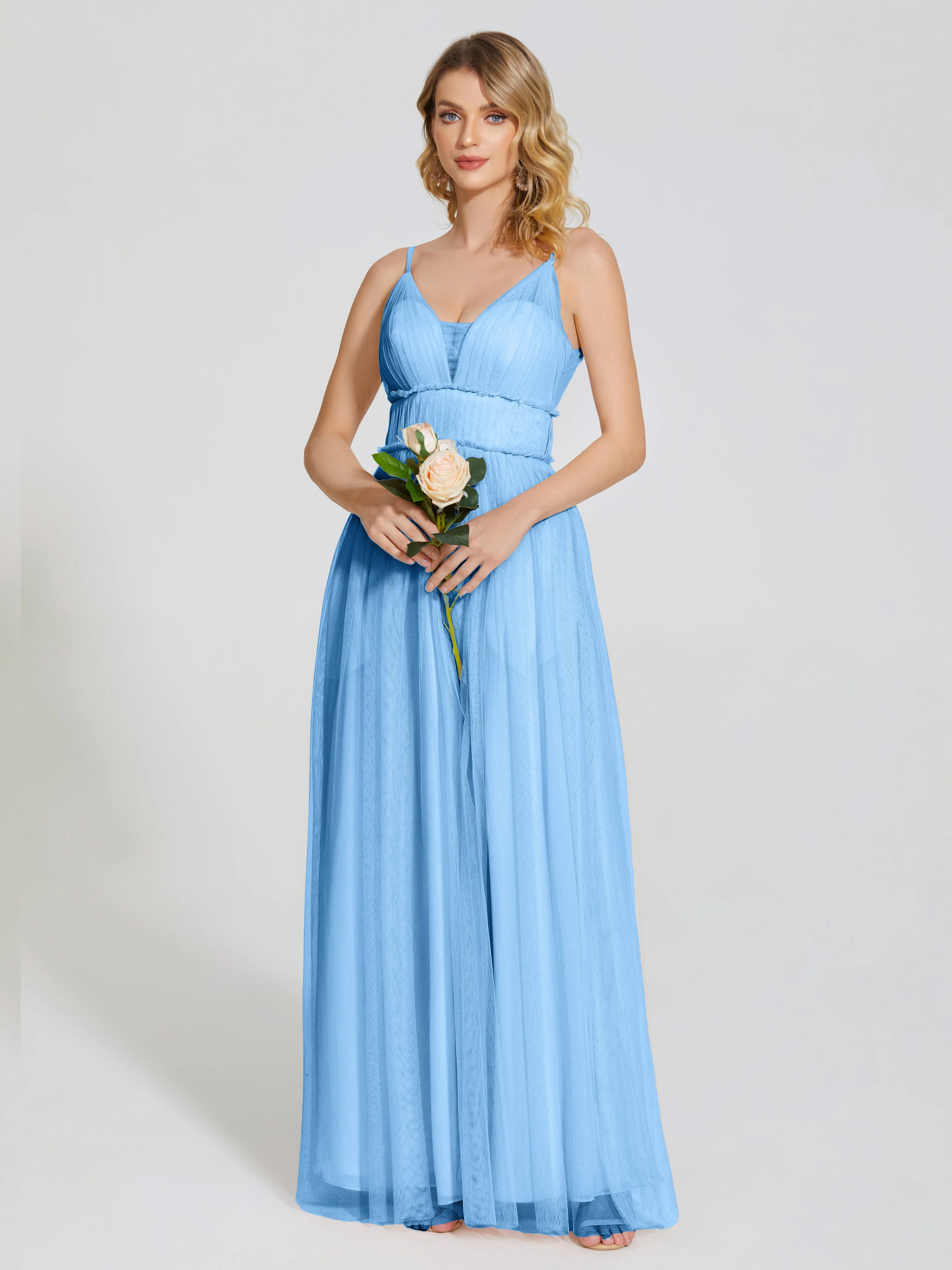 Alayna Elegant Spaghetti Straps Tulle Bridesmaid Dresses