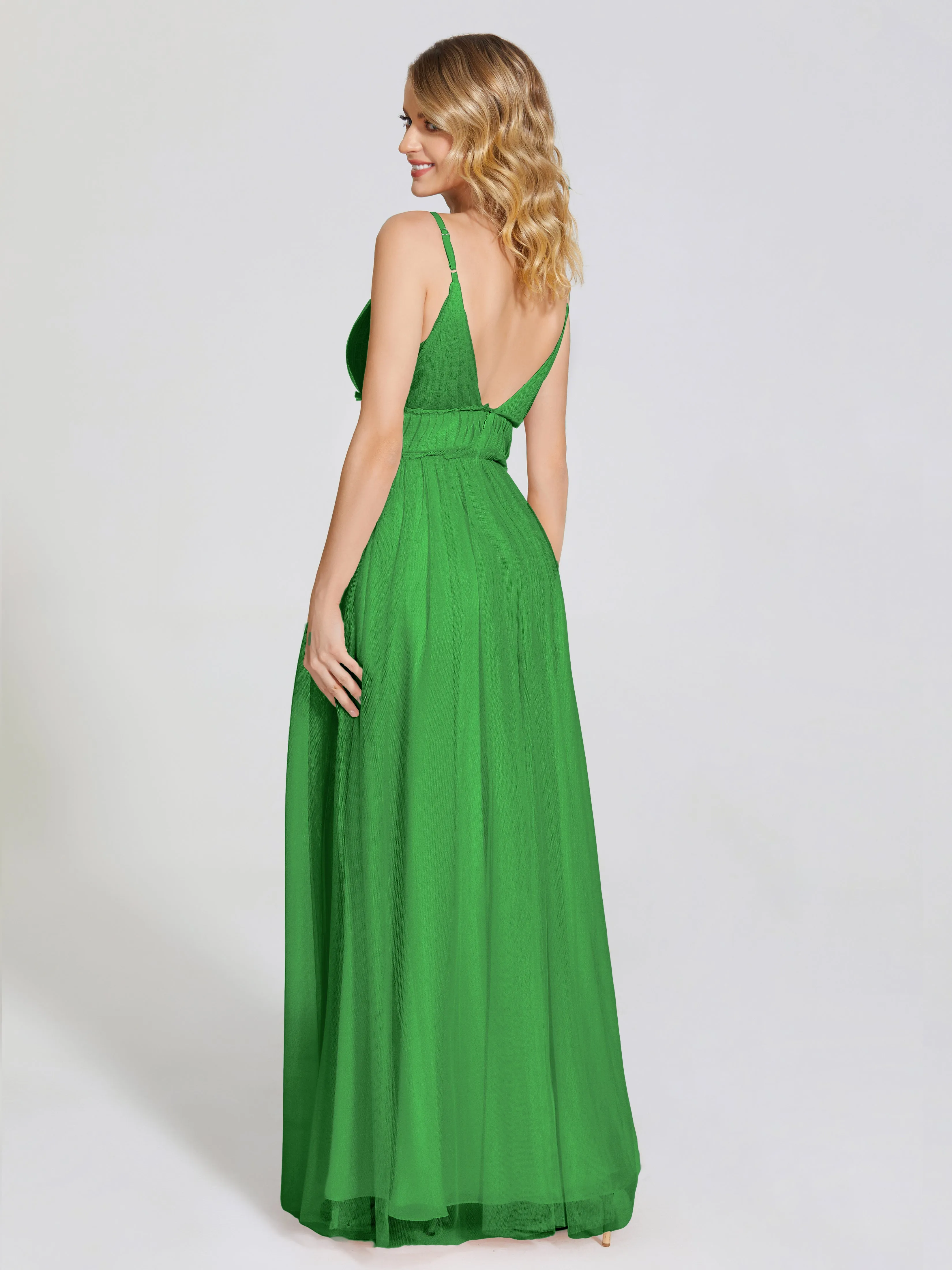Alayna Elegant Spaghetti Straps Tulle Bridesmaid Dresses