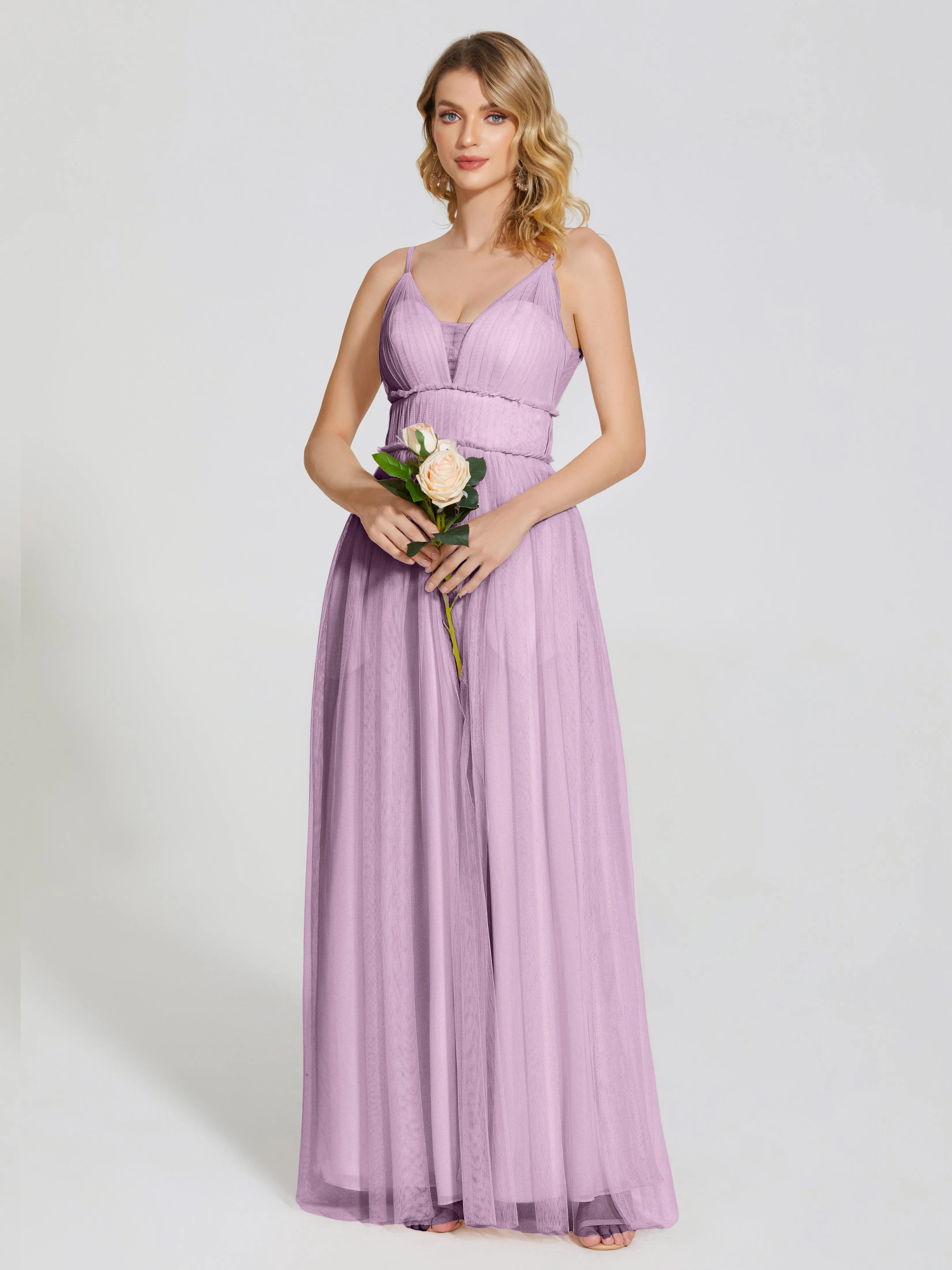 Alayna Elegant Spaghetti Straps Tulle Bridesmaid Dresses
