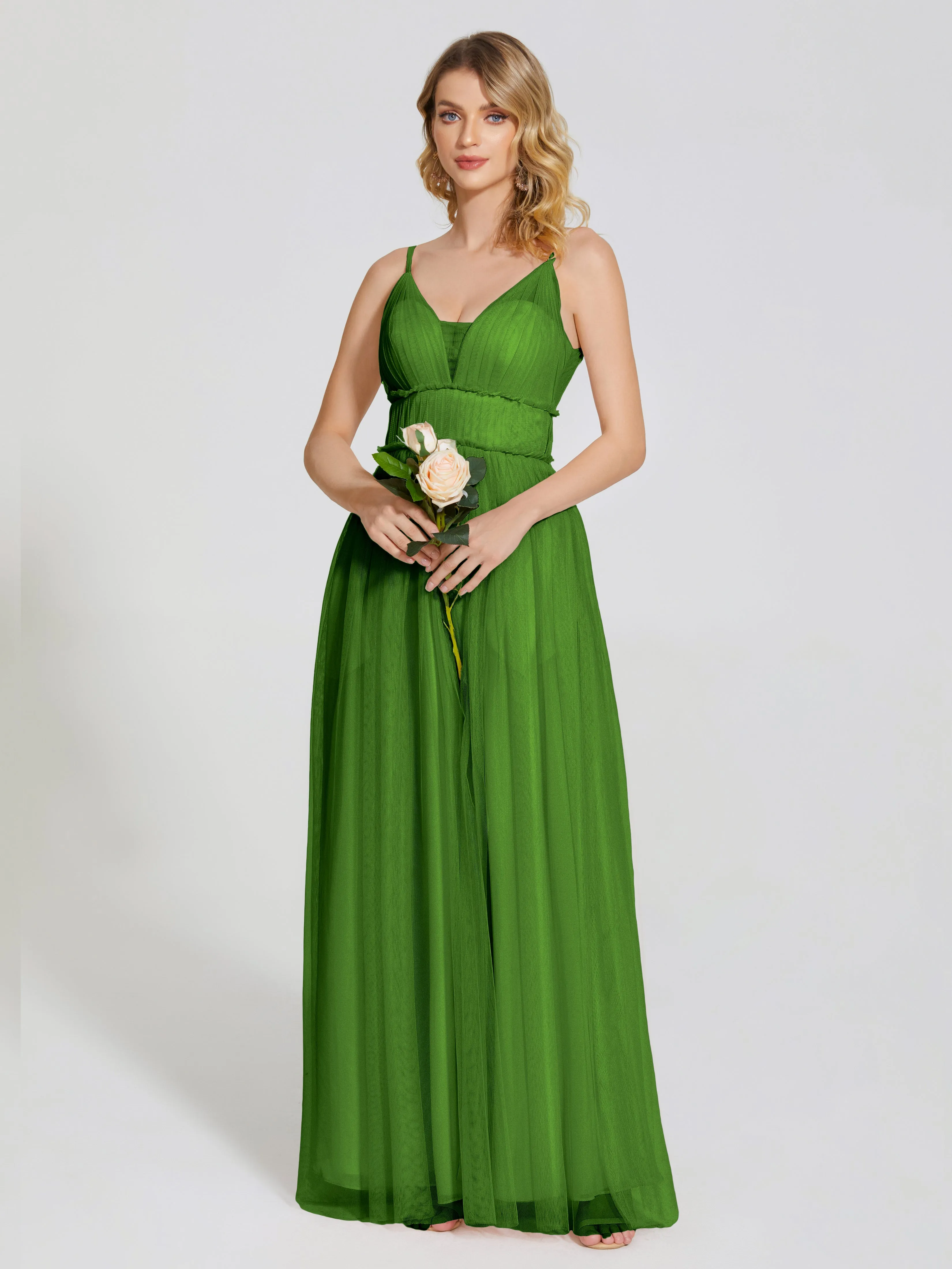 Alayna Elegant Spaghetti Straps Tulle Bridesmaid Dresses
