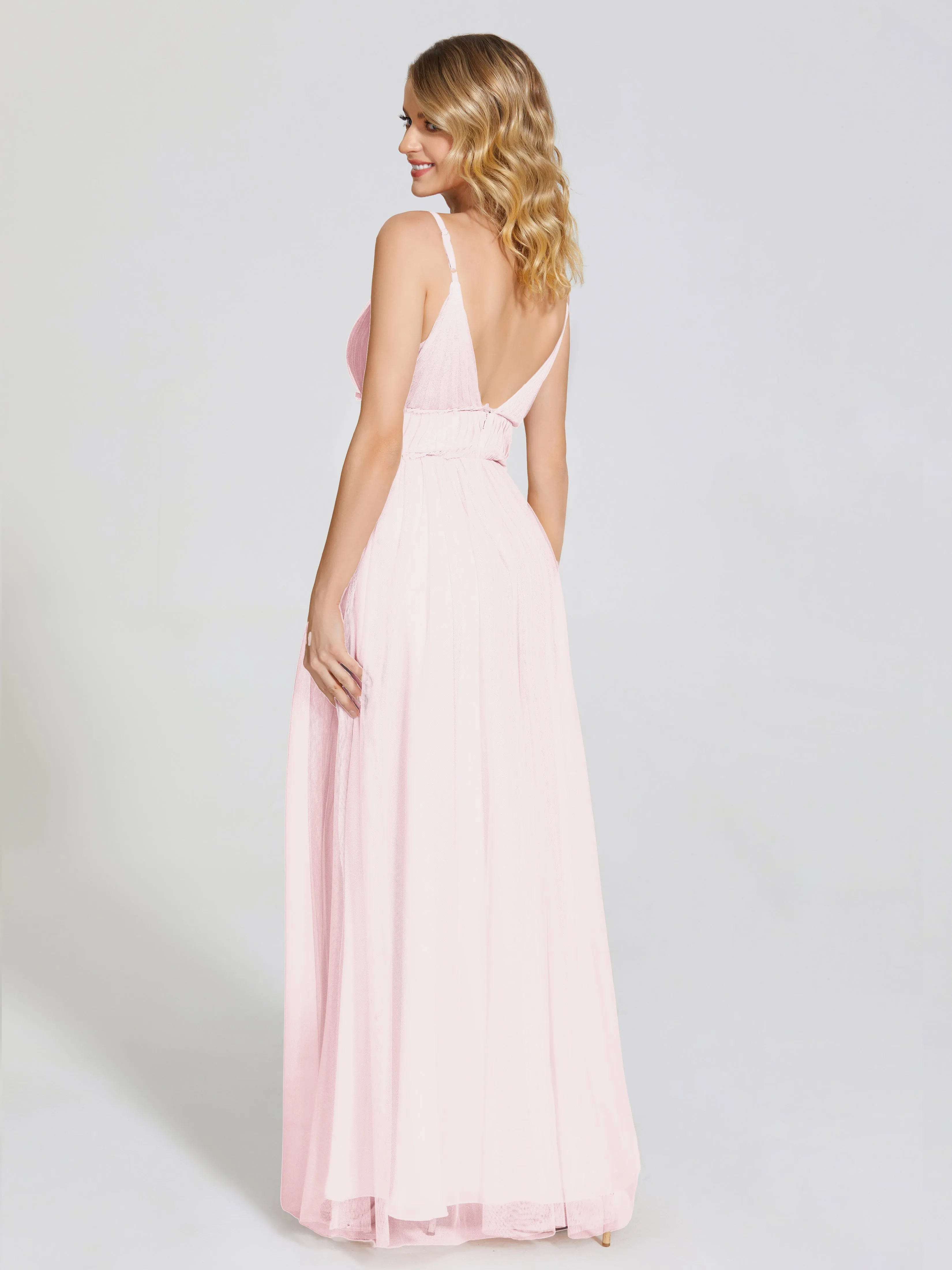 Alayna Elegant Spaghetti Straps Tulle Bridesmaid Dresses