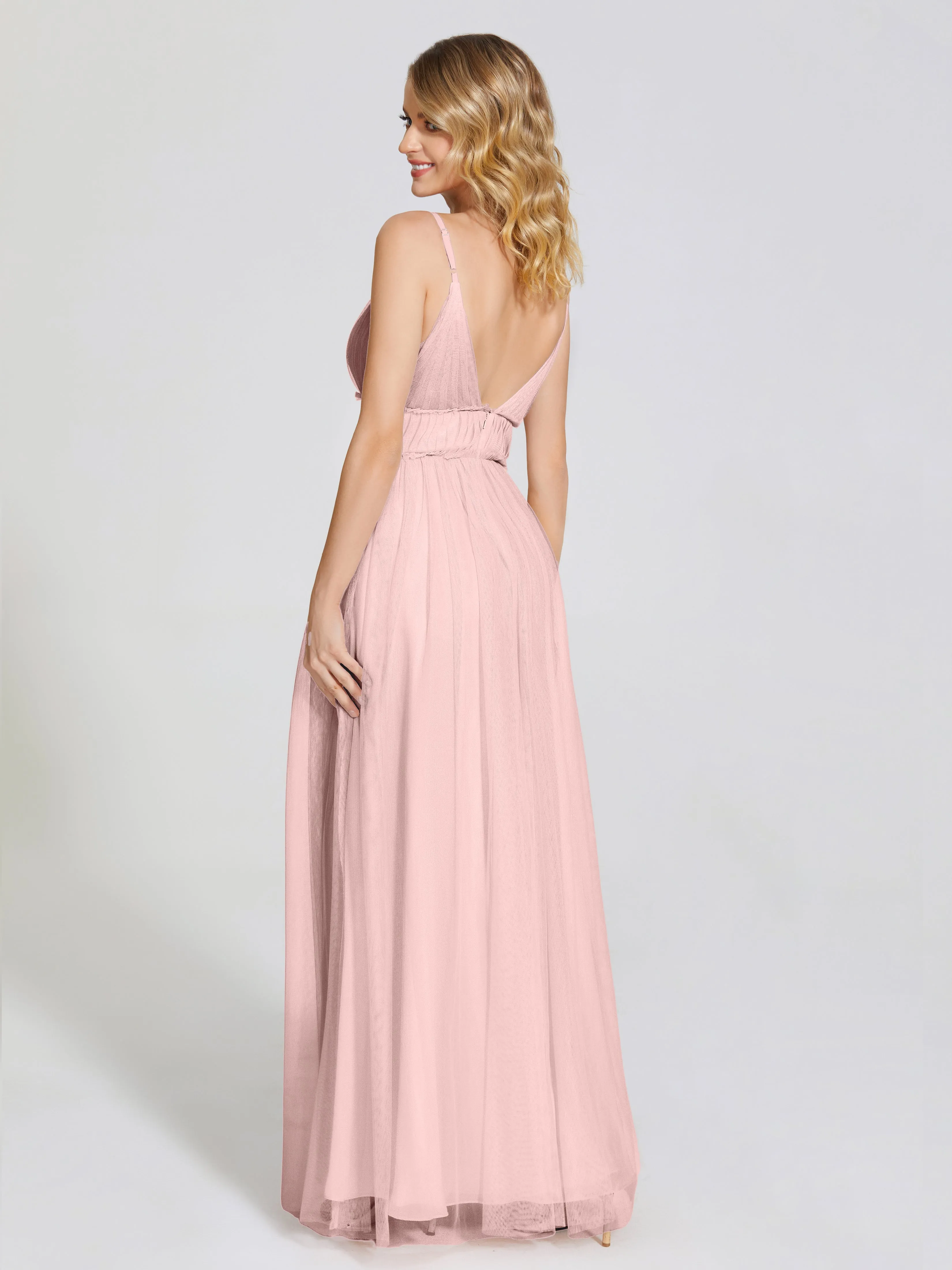 Alayna Elegant Spaghetti Straps Tulle Bridesmaid Dresses