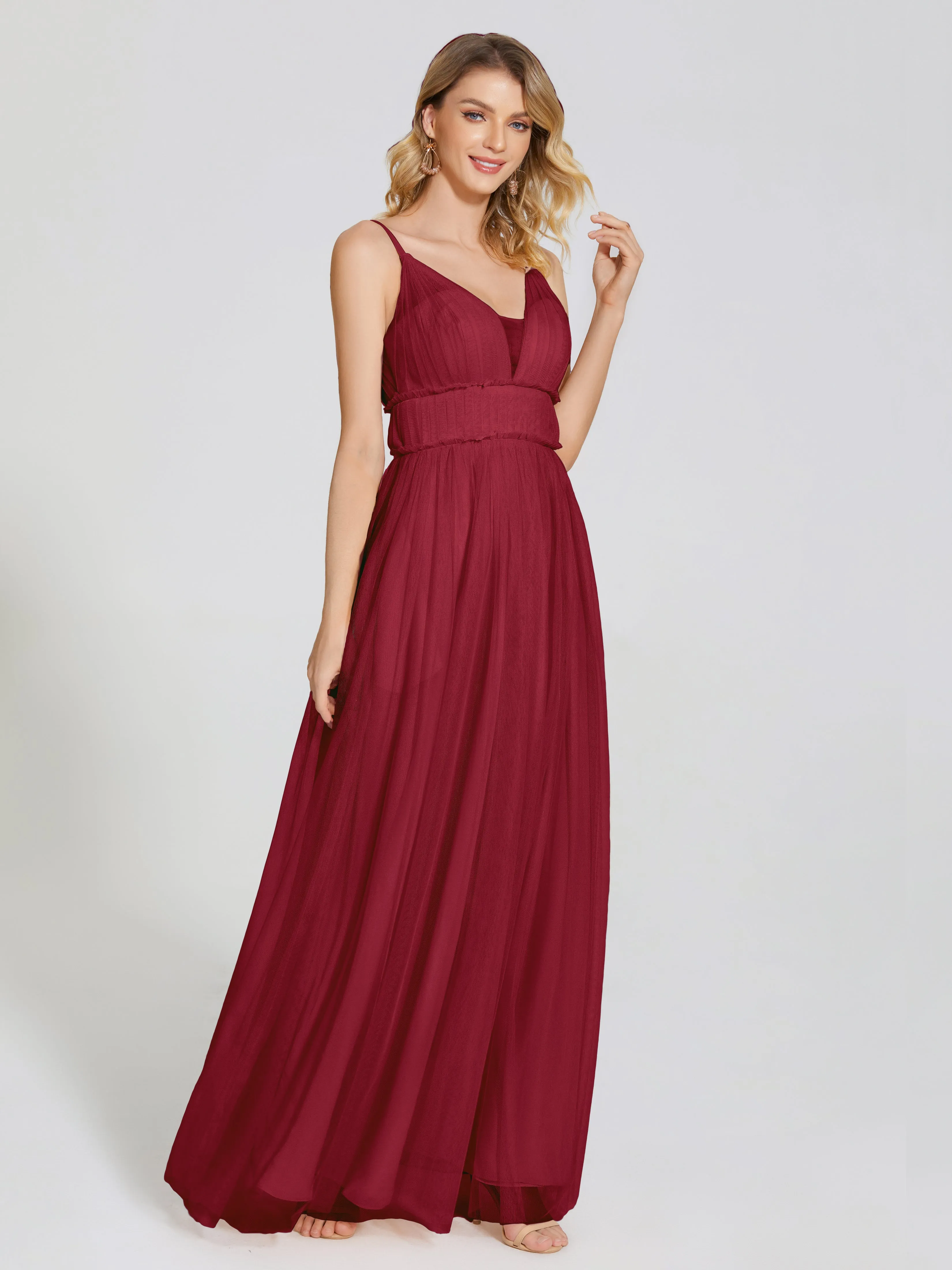 Alayna Elegant Spaghetti Straps Tulle Bridesmaid Dresses