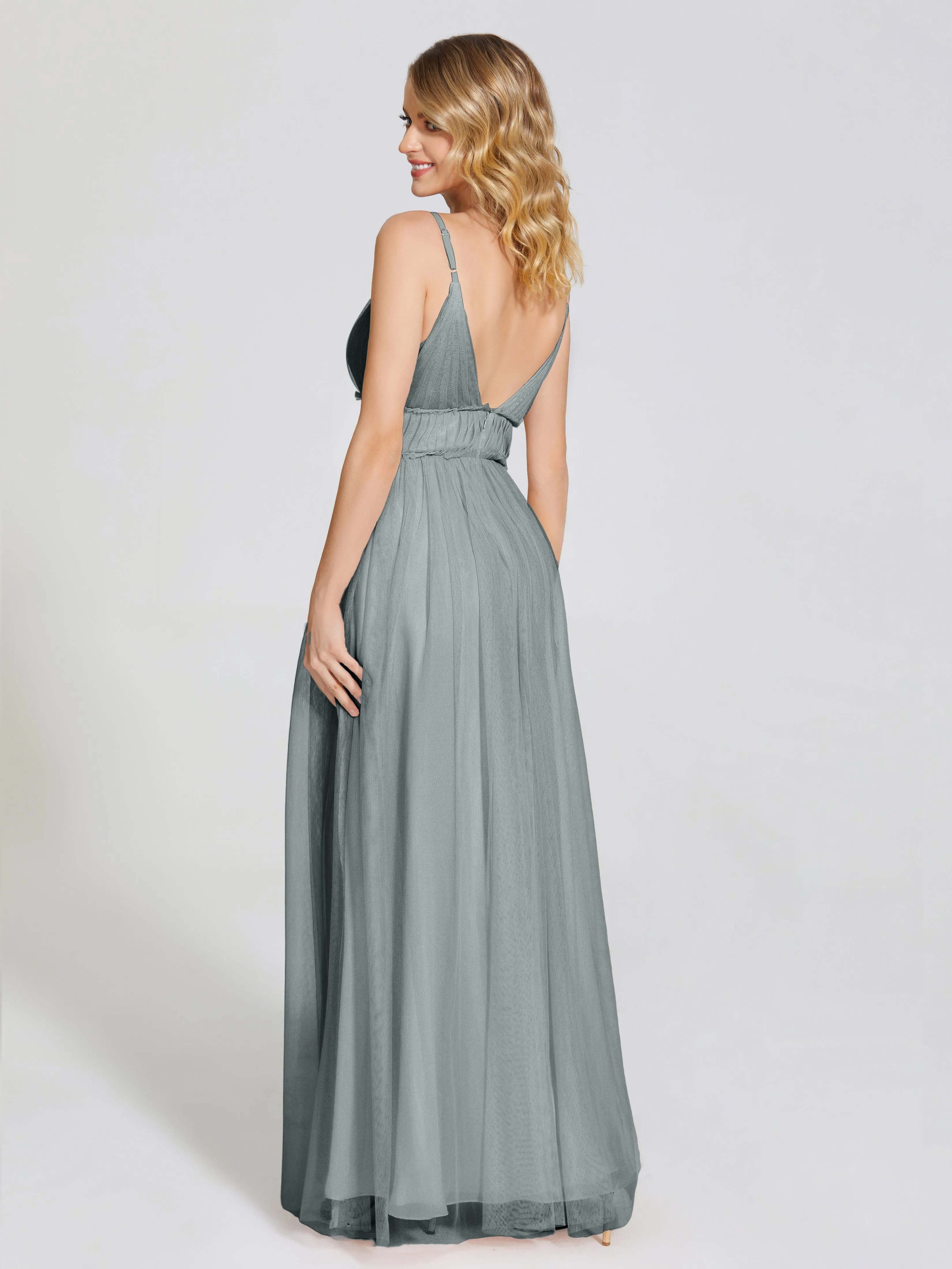 Alayna Elegant Spaghetti Straps Tulle Bridesmaid Dresses