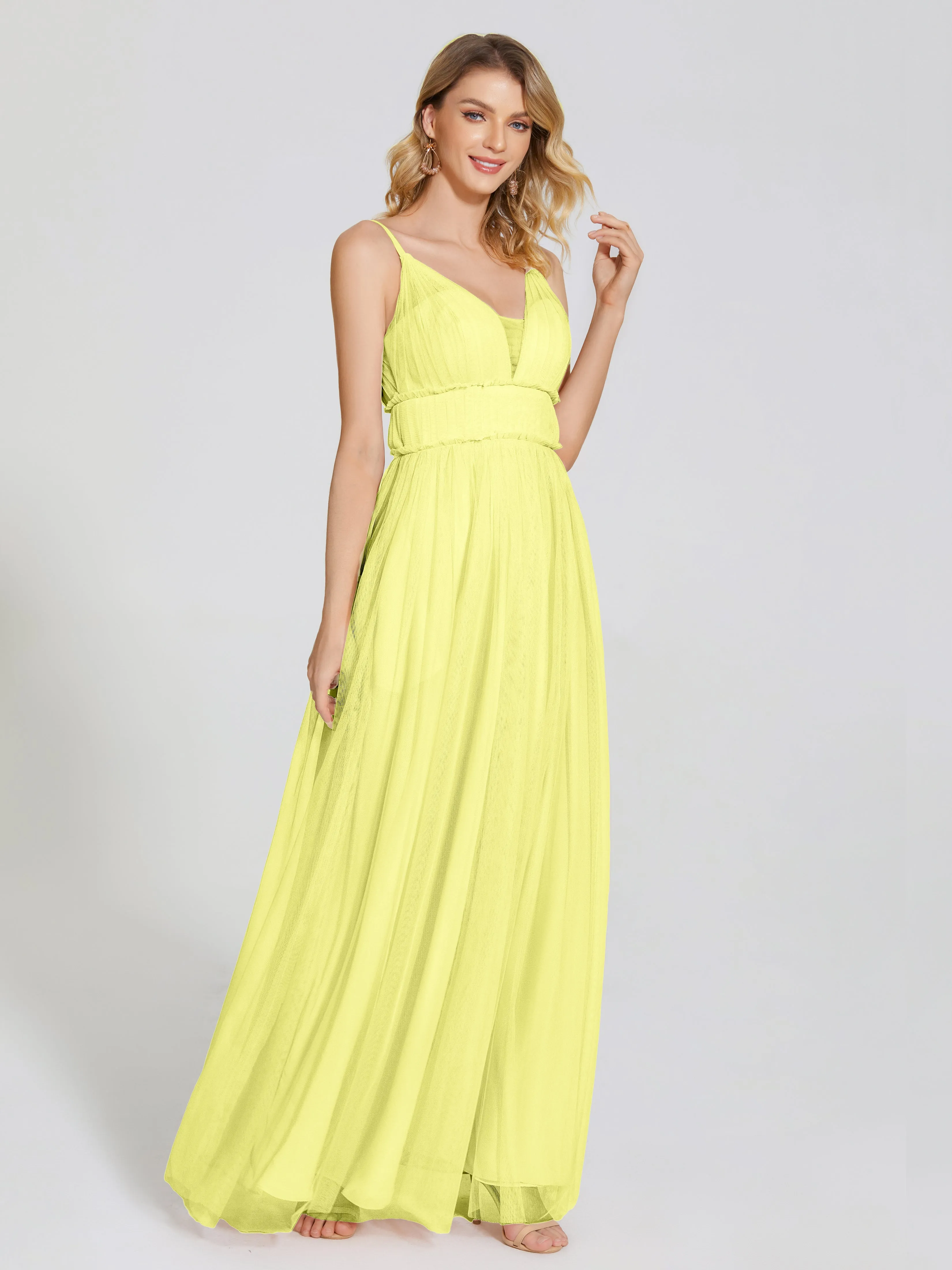 Alayna Elegant Spaghetti Straps Tulle Bridesmaid Dresses