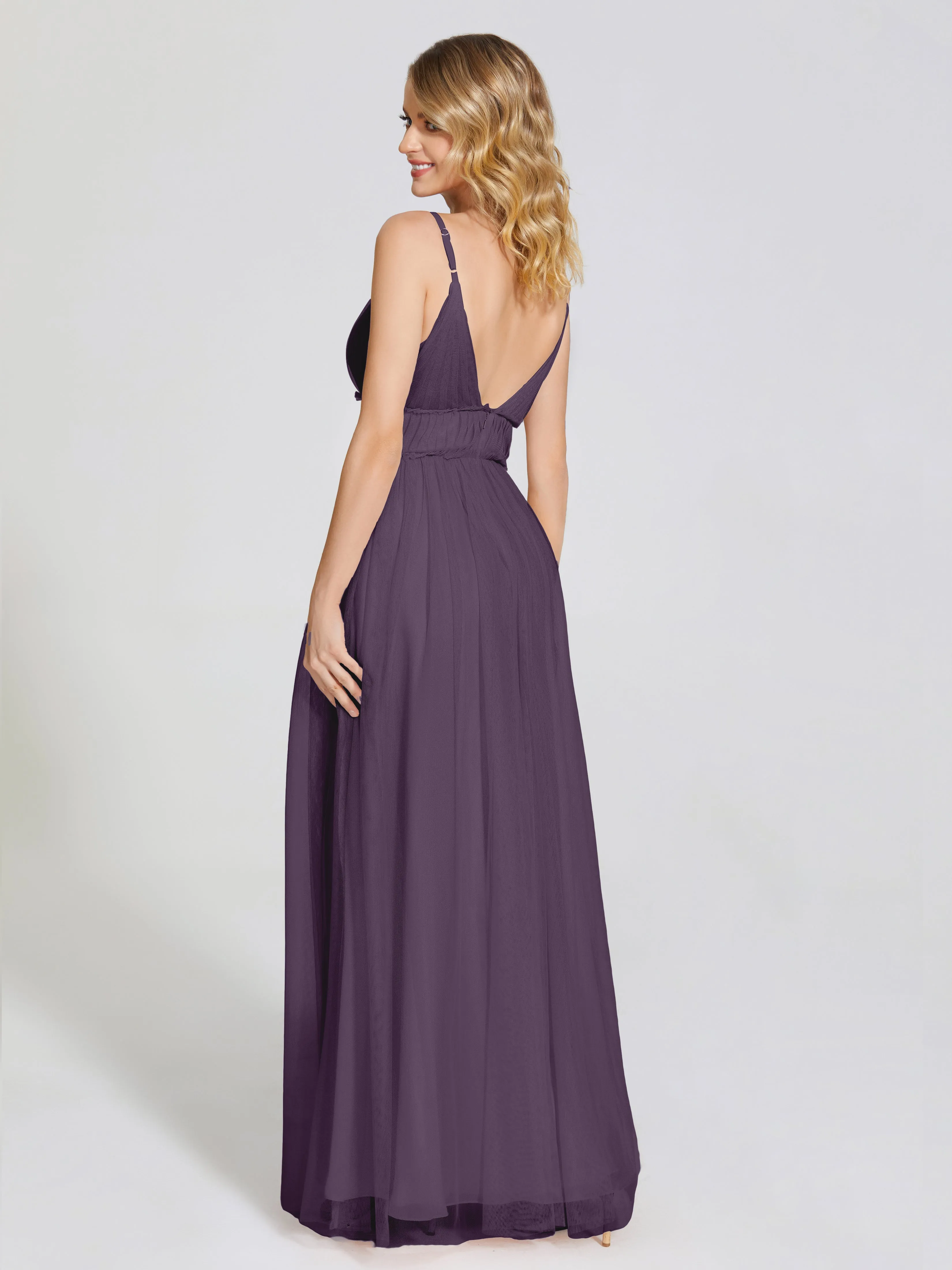 Alayna Elegant Spaghetti Straps Tulle Bridesmaid Dresses