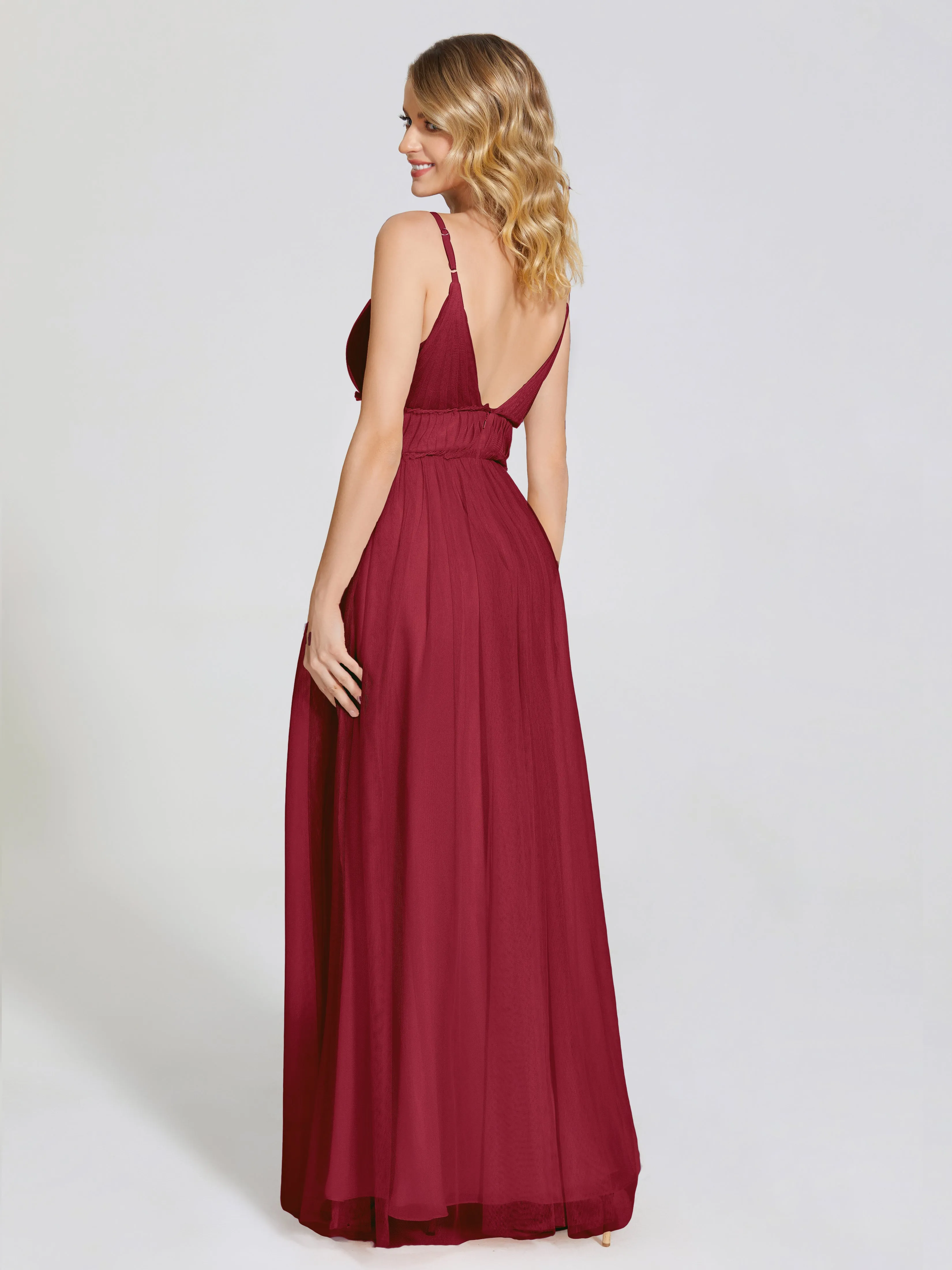 Alayna Elegant Spaghetti Straps Tulle Bridesmaid Dresses
