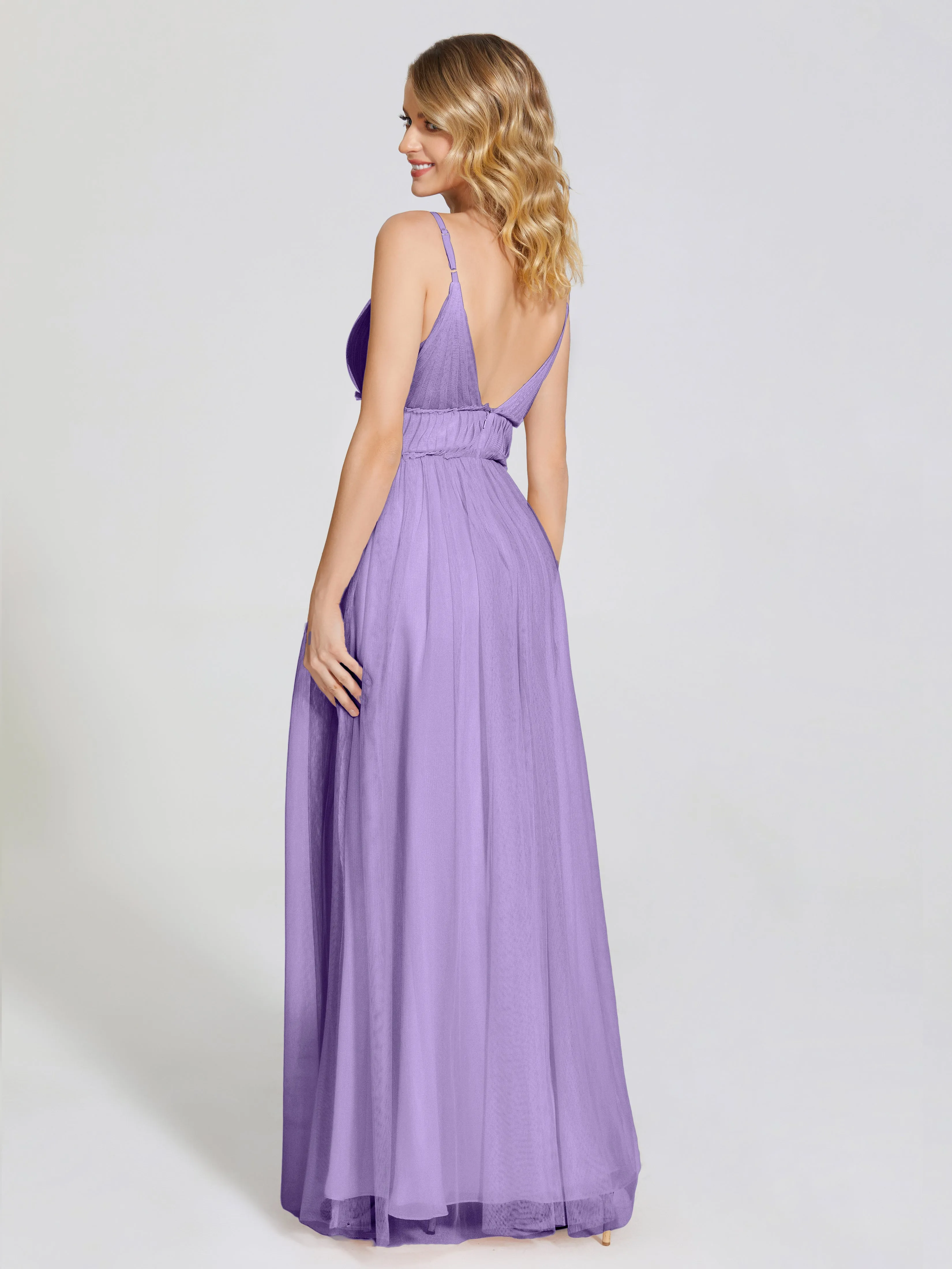 Alayna Elegant Spaghetti Straps Tulle Bridesmaid Dresses