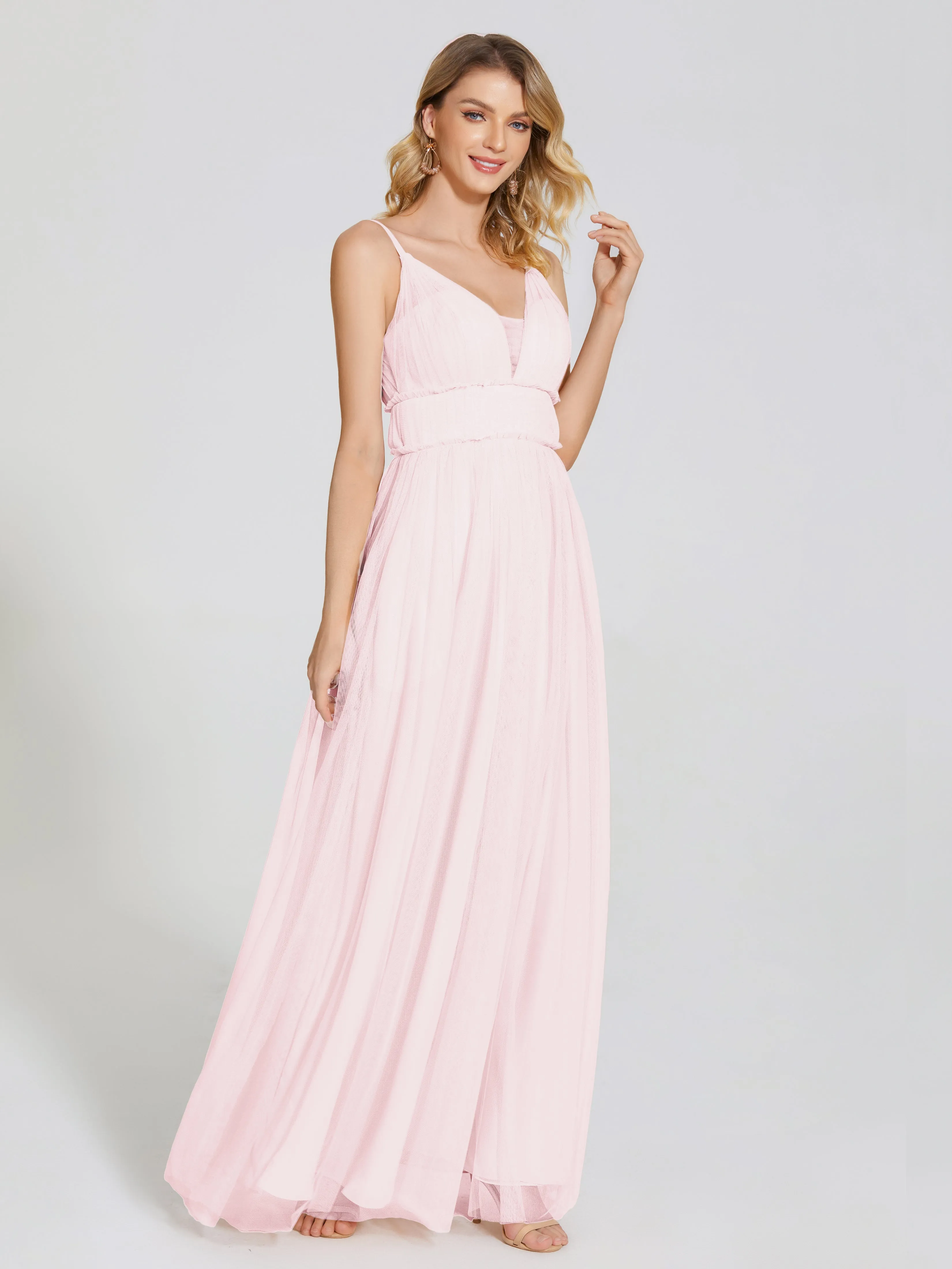 Alayna Elegant Spaghetti Straps Tulle Bridesmaid Dresses
